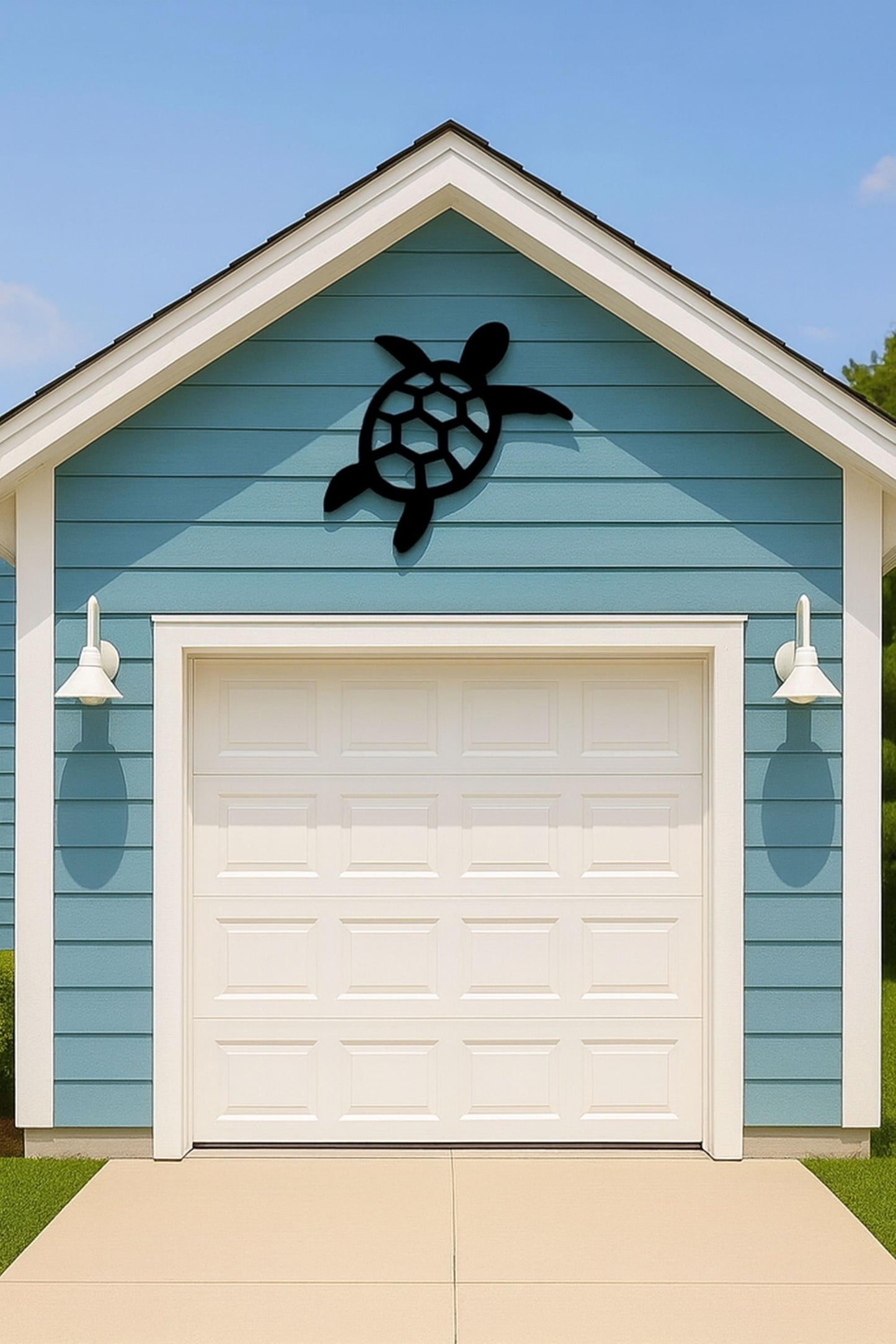 Weatherproof Sea Turtle Wall Art, Coastal PVC Outdoor Sign, Beach House Exterior Decor