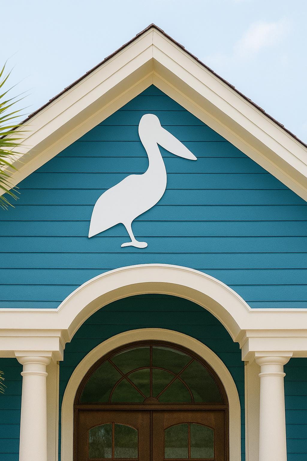 Large Pelican Wall Art, Outdoor PVC Sign for Garage or Gable, Weatherproof Coastal Bird Decor, Beach House Exterior Decoratio