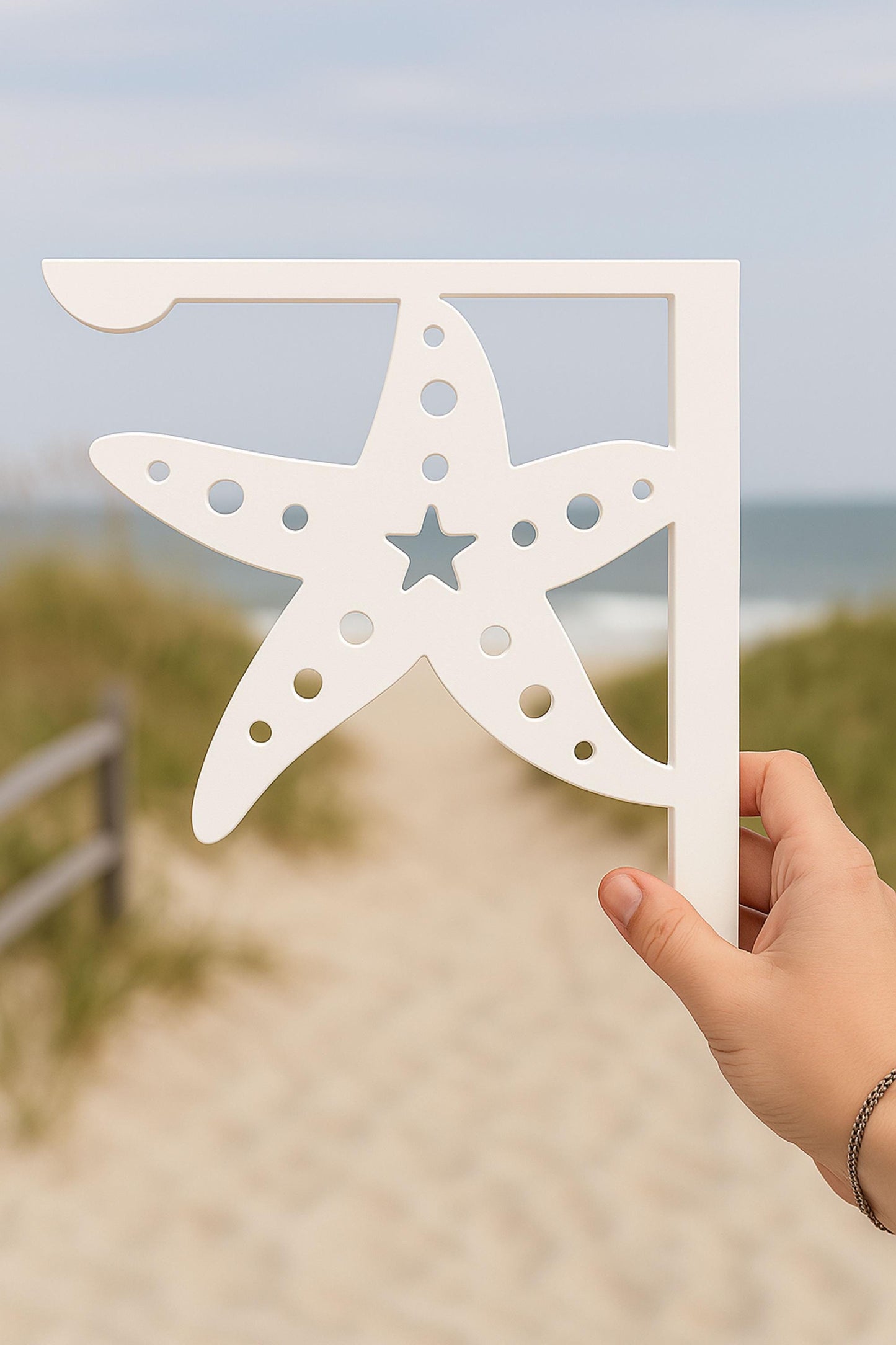 Starfish Mailbox Bracket, Coastal Nautical Mailbox Side Accent, Beach House Mailbox Sign, Ocean Outdoor Yard & Garden Decorat