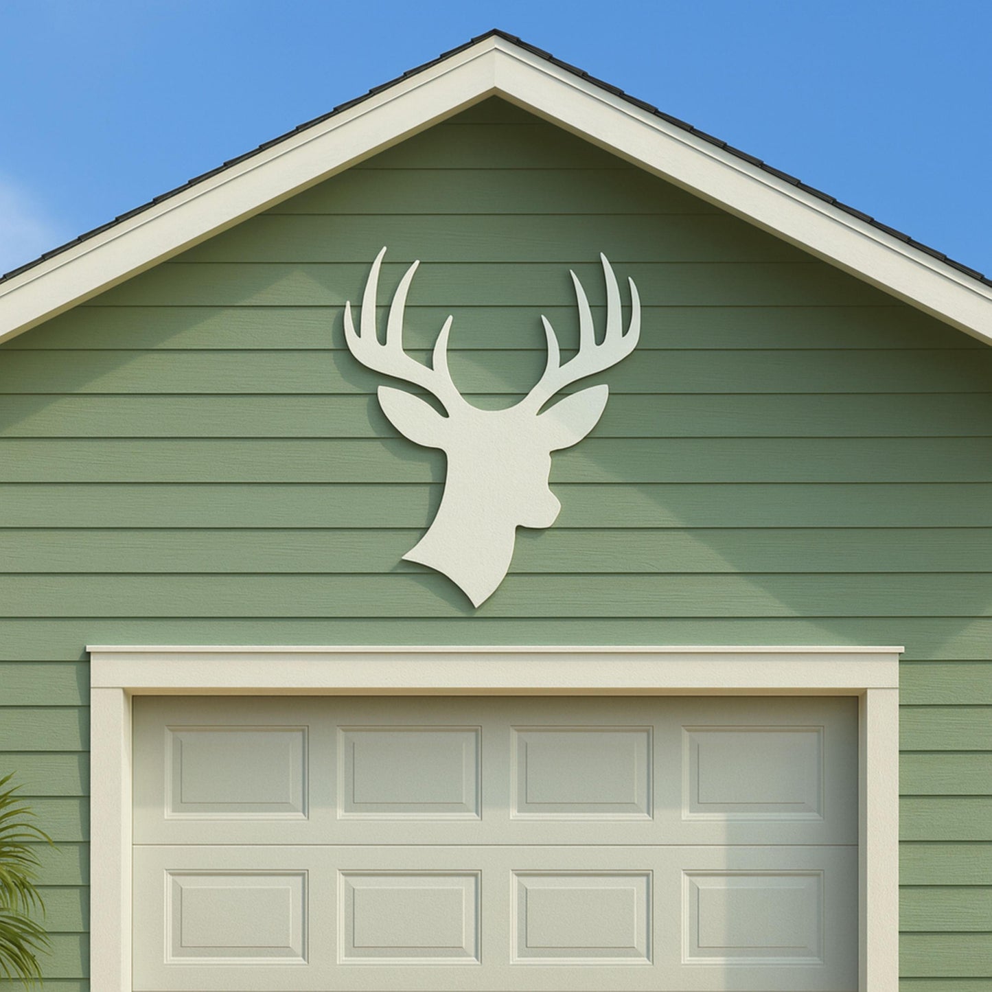 Deer Head Wall Art, Large Rustic Outdoor PVC Sign, Weatherproof Cabin or Lodge Decor, Antler Garage or Porch Sign
