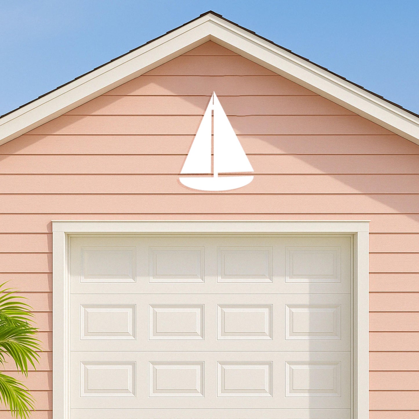 Large Sailboat Wall Art, Outdoor PVC Nautical Sign for Garage or Gable, Weatherproof Beach House Coastal Decor, Ocean Exterio