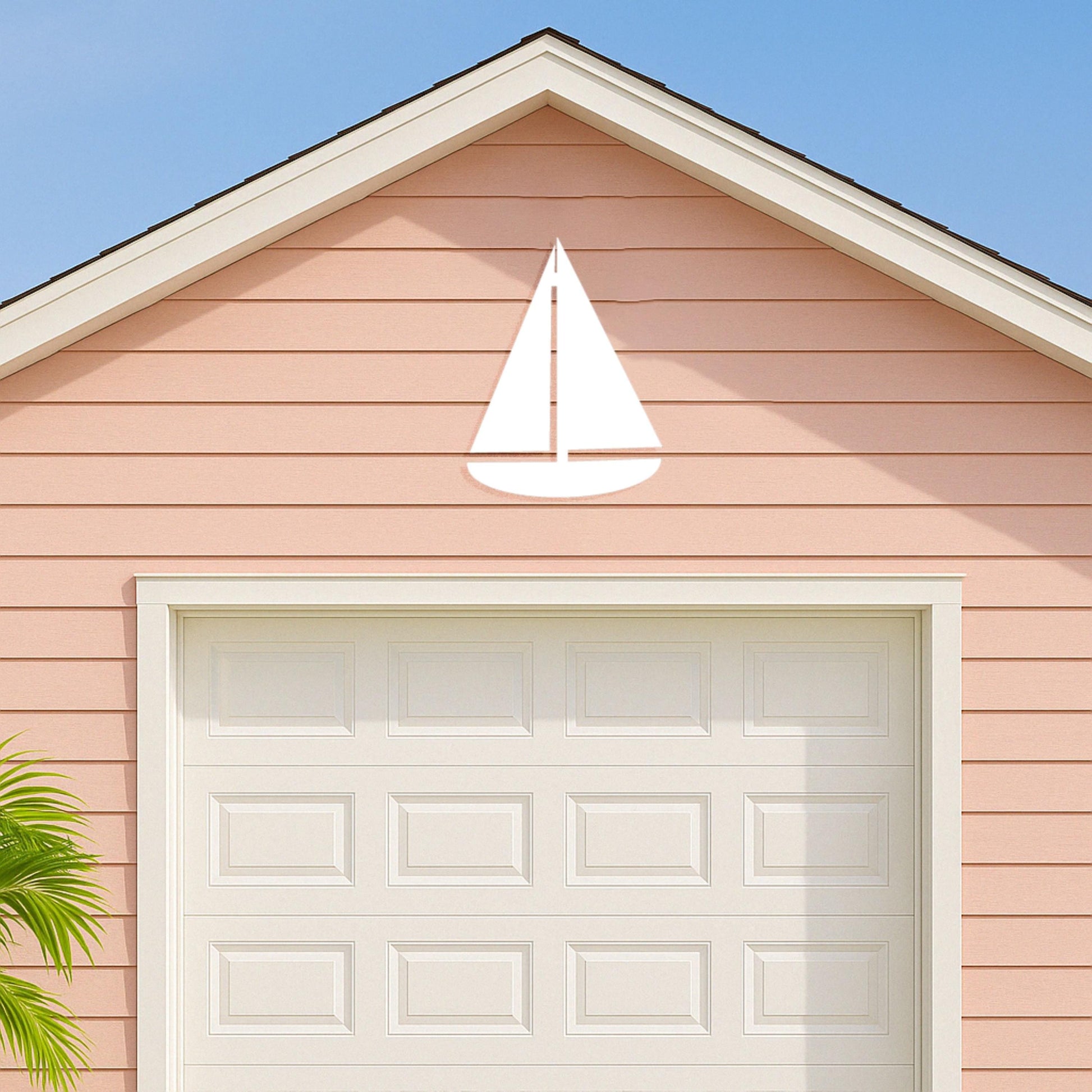 Large Sailboat Wall Art, Outdoor PVC Nautical Sign for Garage or Gable, Weatherproof Beach House Coastal Decor, Ocean Exterio
