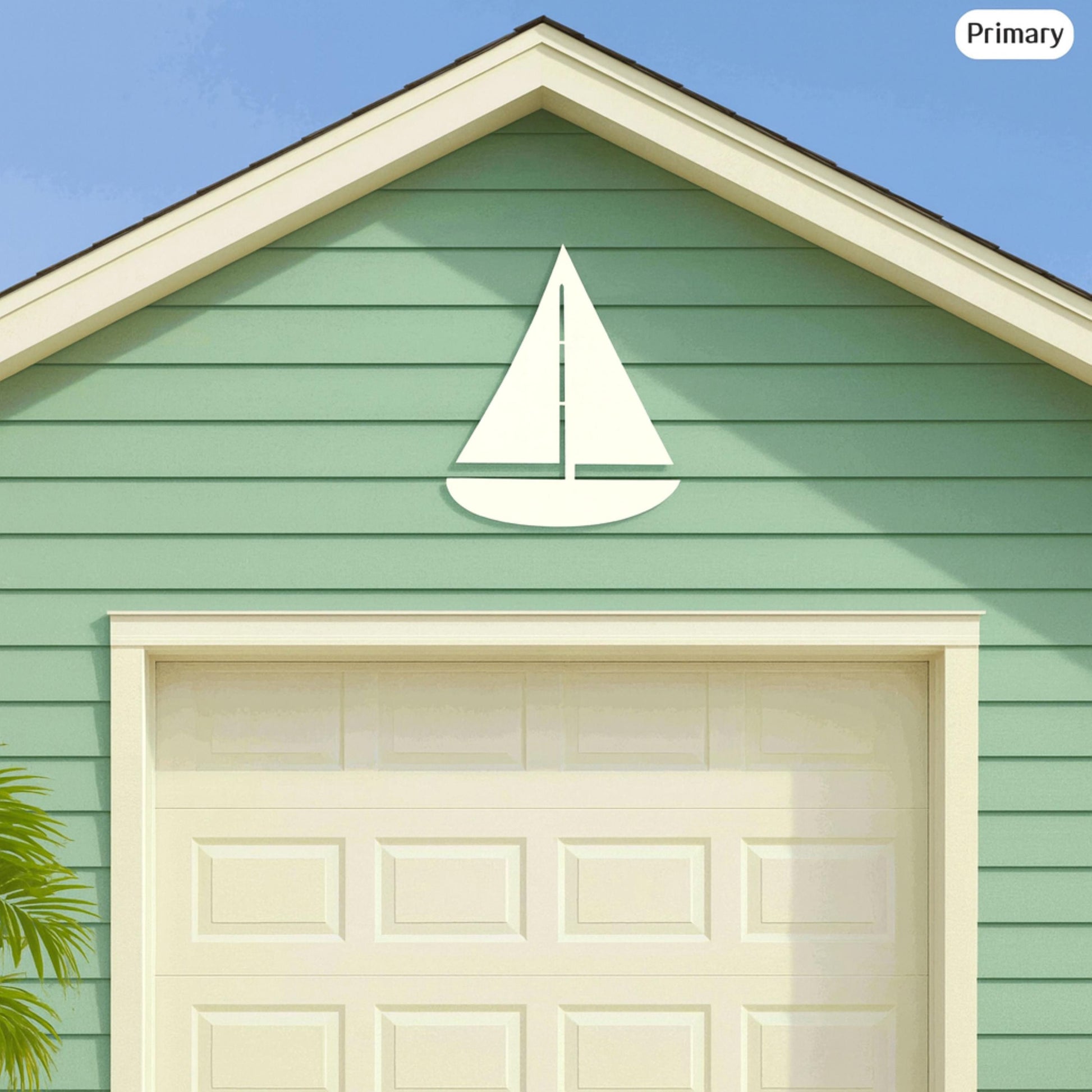 Large Sailboat Wall Art, Outdoor PVC Nautical Sign for Garage or Gable, Weatherproof Beach House Coastal Decor, Ocean Exterio