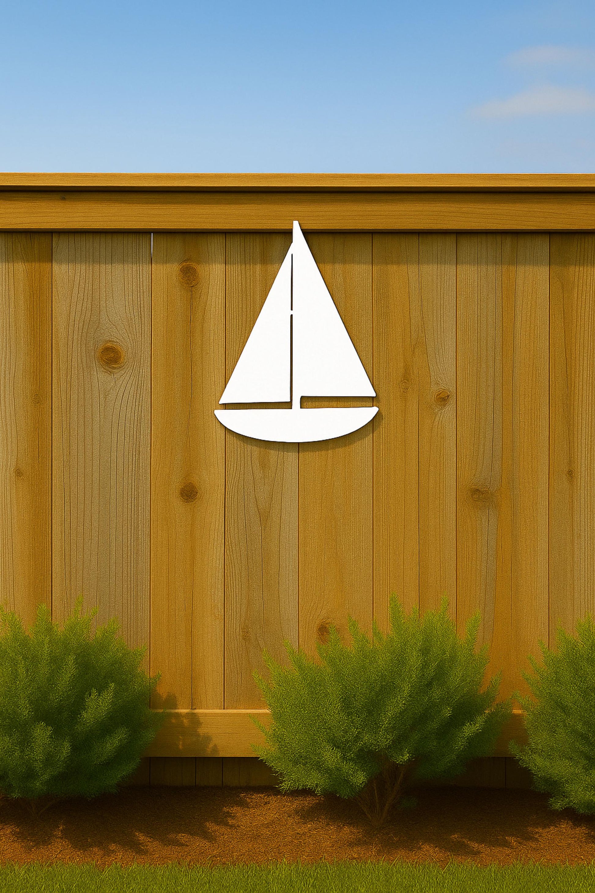 Large Sailboat Wall Art, Outdoor PVC Nautical Sign for Garage or Gable, Weatherproof Beach House Coastal Decor, Ocean Exterio