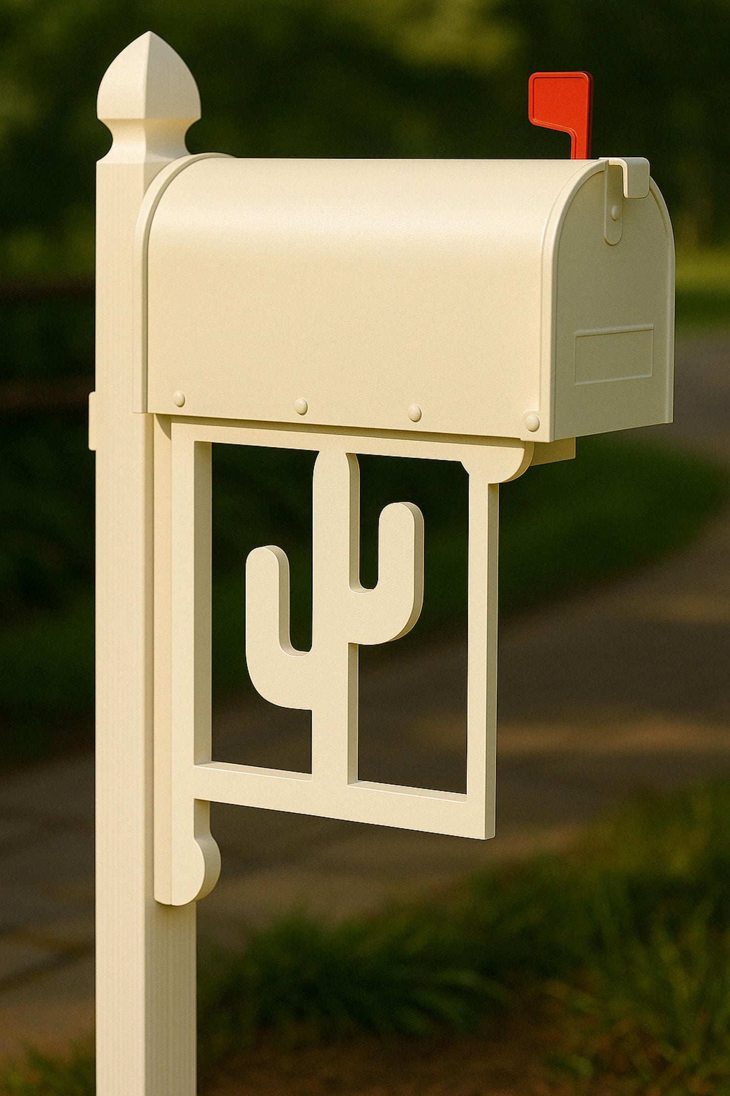 Cactus Mailbox Bracket, Southwestern PVC Mailbox Decoration, Desert House Gift, Ranch Yard Art, All-Weather Western Home Deco