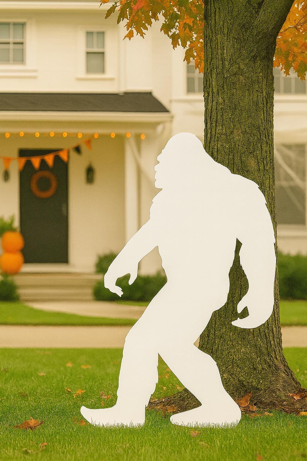 Bigfoot Halloween Yard Display – 7 Ft PVC Sasquatch Outdoor Decor, Giant Lawn Silhouette, Fall Garden Decoration for Spooky Season