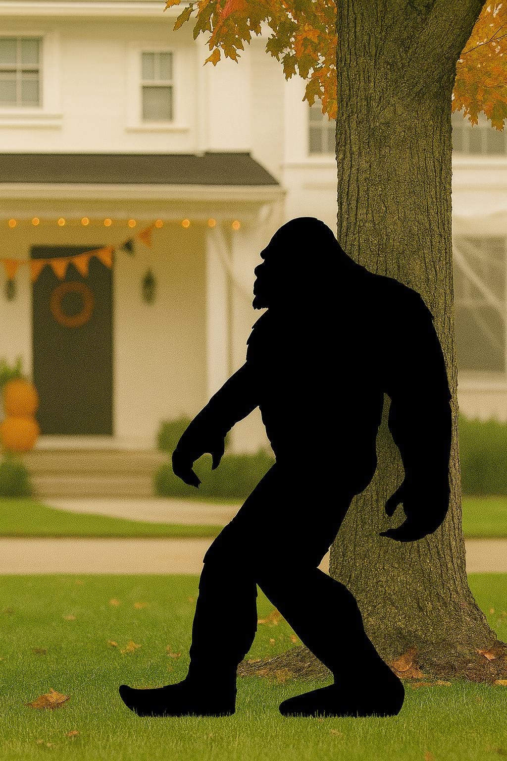 Bigfoot Halloween Yard Display – 7 Ft PVC Sasquatch Outdoor Decor, Giant Lawn Silhouette, Fall Garden Decoration for Spooky Season