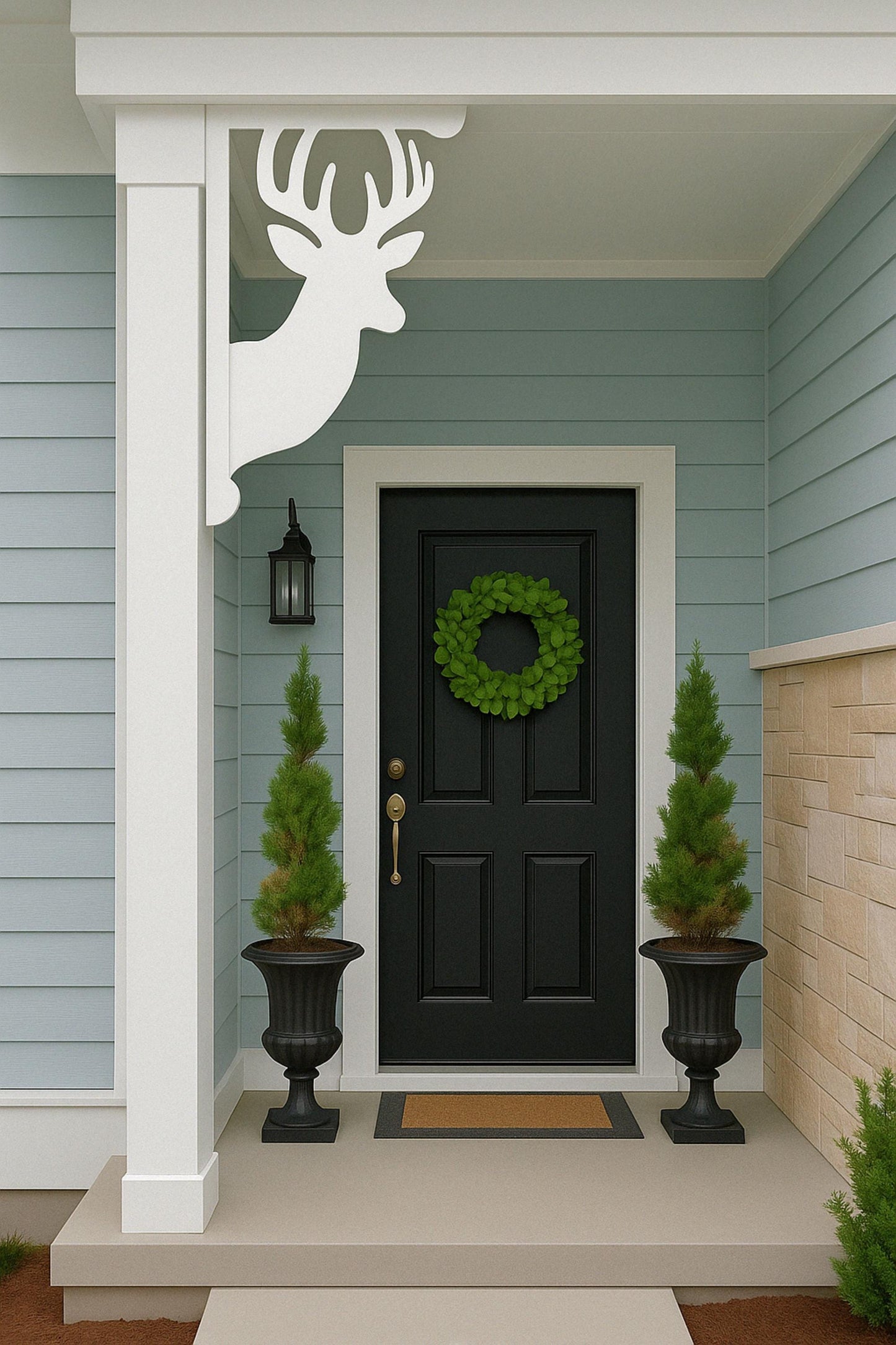 Deer Mailbox Bracket, Rustic Mailbox Decor, Outdoor PVC Yard Accent, Cabin & Woodland Mailbox Sign, Country Home Gift