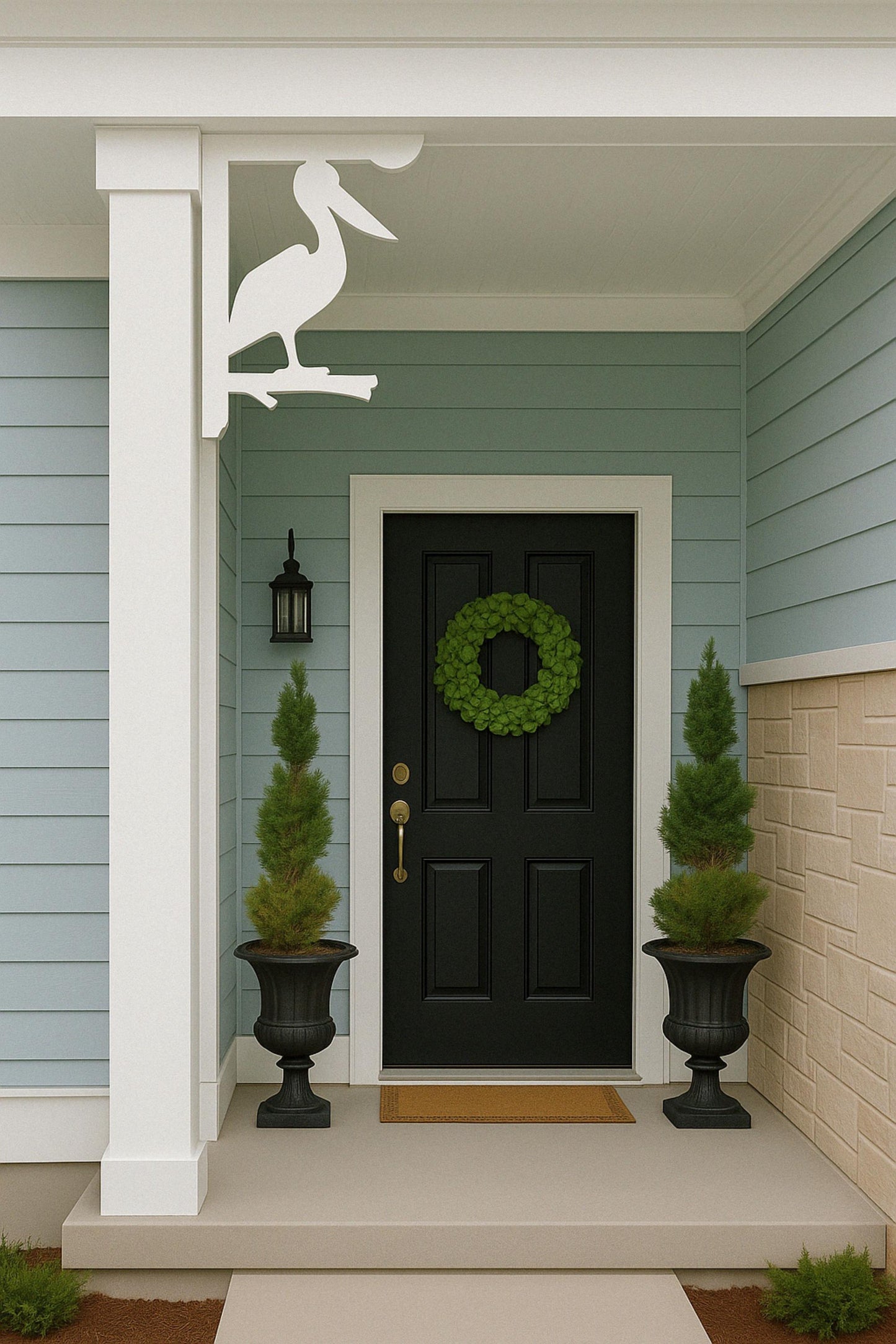Pelican Mailbox Bracket, Coastal Mailbox Sign for Beach House, Nautical Bird Mailbox Accent, Outdoor Ocean Yard & Garden Deco