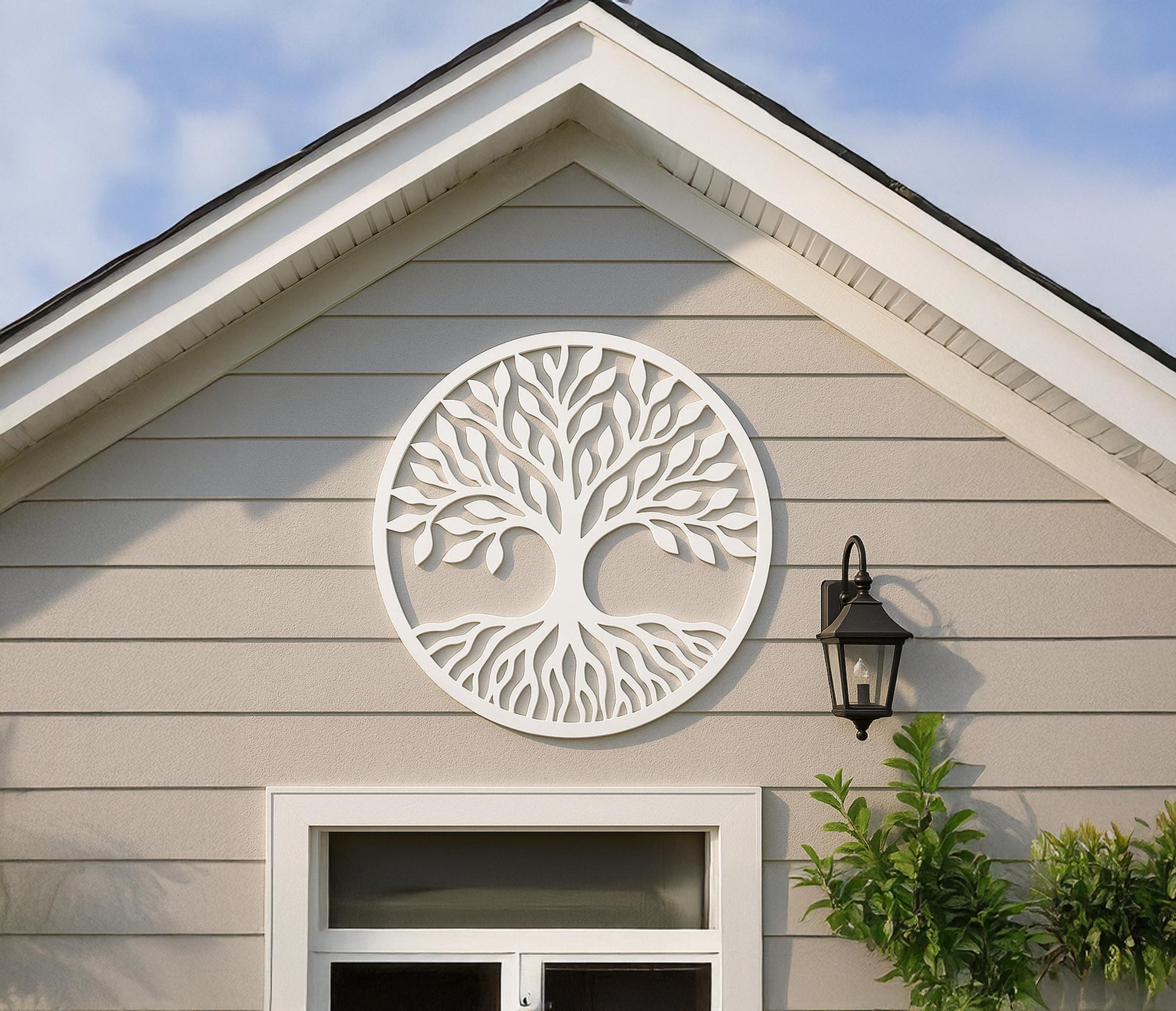 Tree of Life Wall Art, Modern Round PVC Wall Decor, All-Weather Garden Wall Sign, Outdoor Indoor Tree Sculpture, Elegant Home