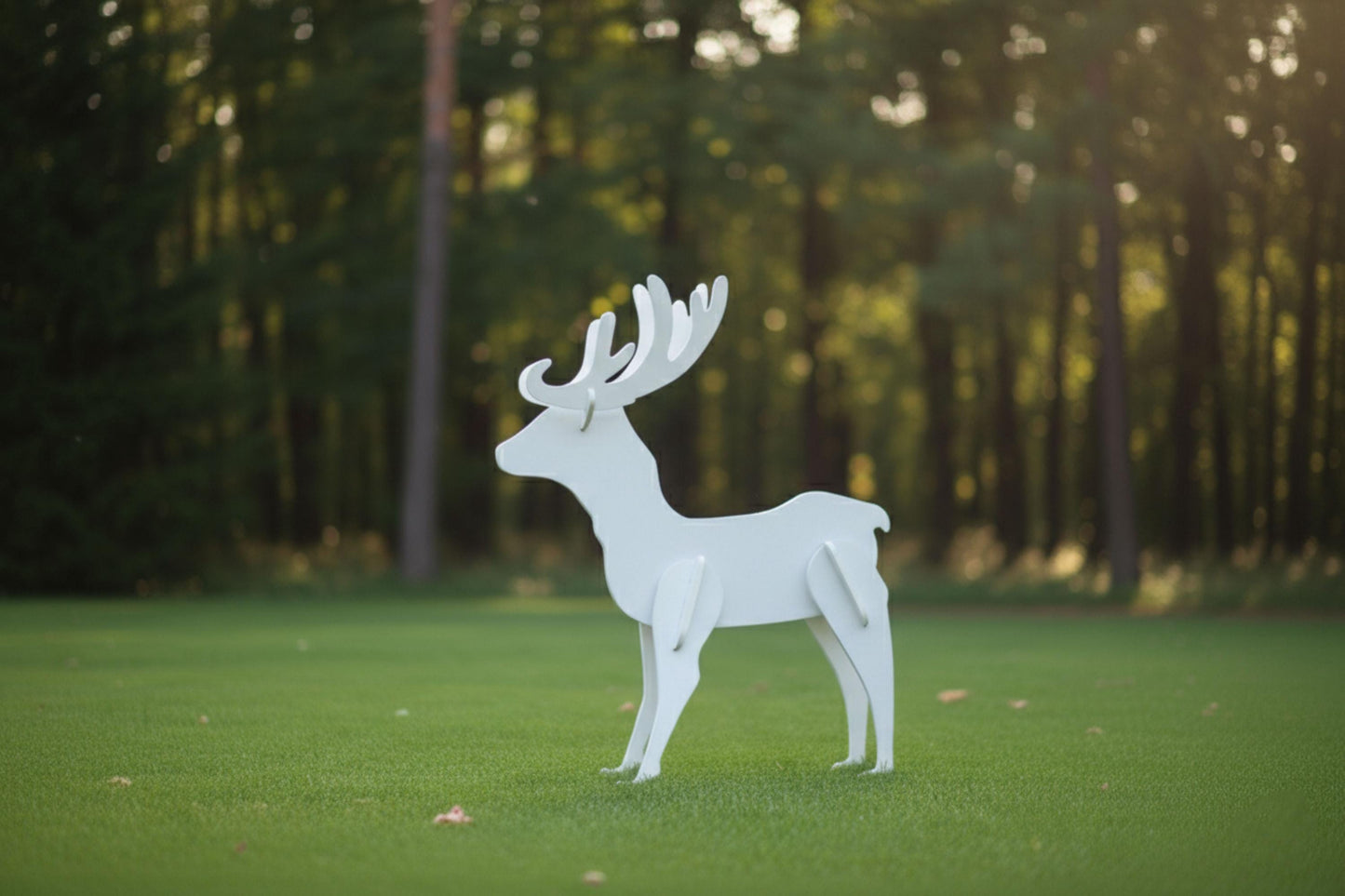 Elegant Reindeer Yard Display, PVC Christmas Lawn Decor, All-Weather Garden Statue, Outdoor Holiday Deer Art, Winter Yard Decoration