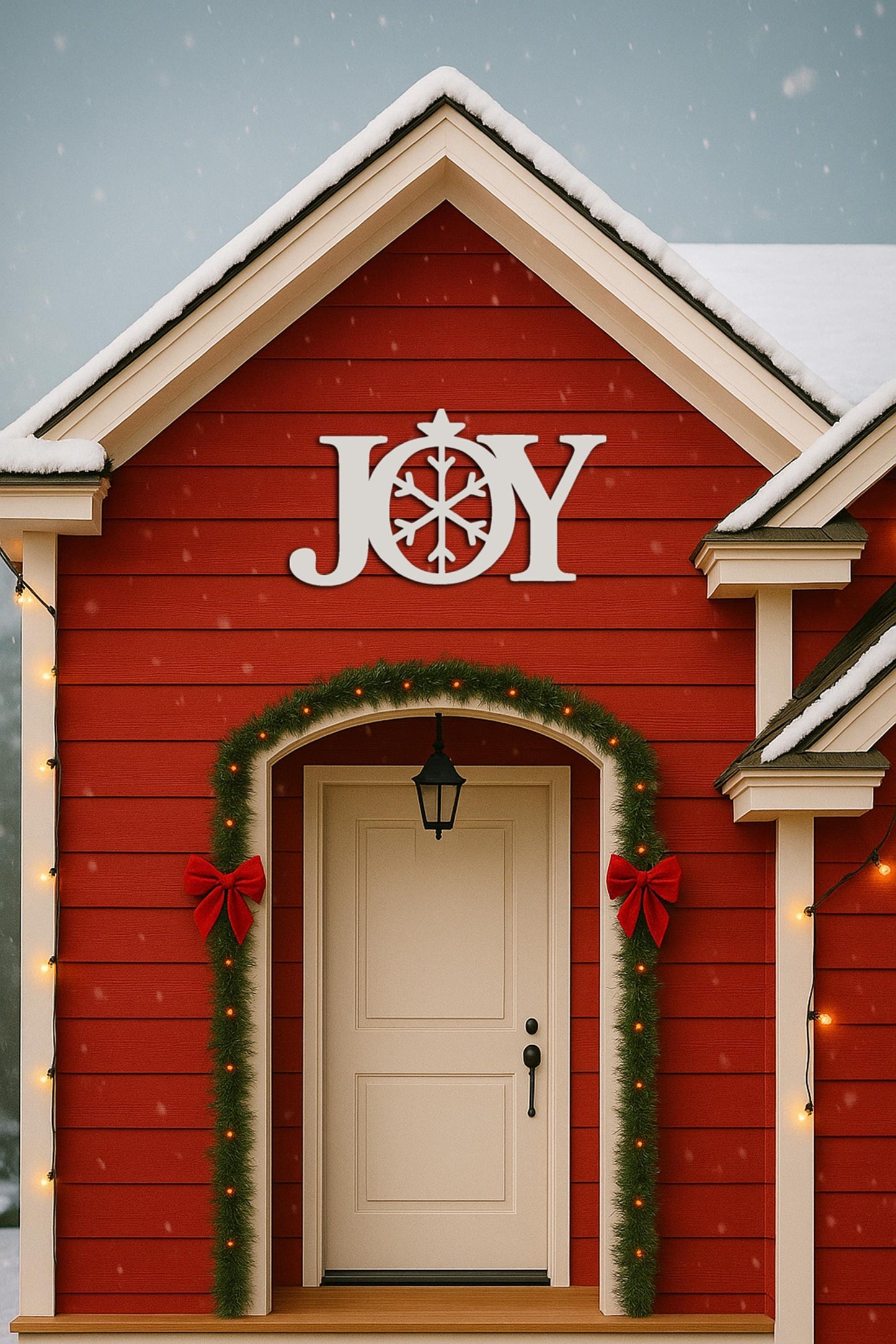 JOY Christmas Wall Sign with Nativity Star, PVC Outdoor Holiday Decor, All-Weather Porch Wall Art, Inspirational Christmas Ho