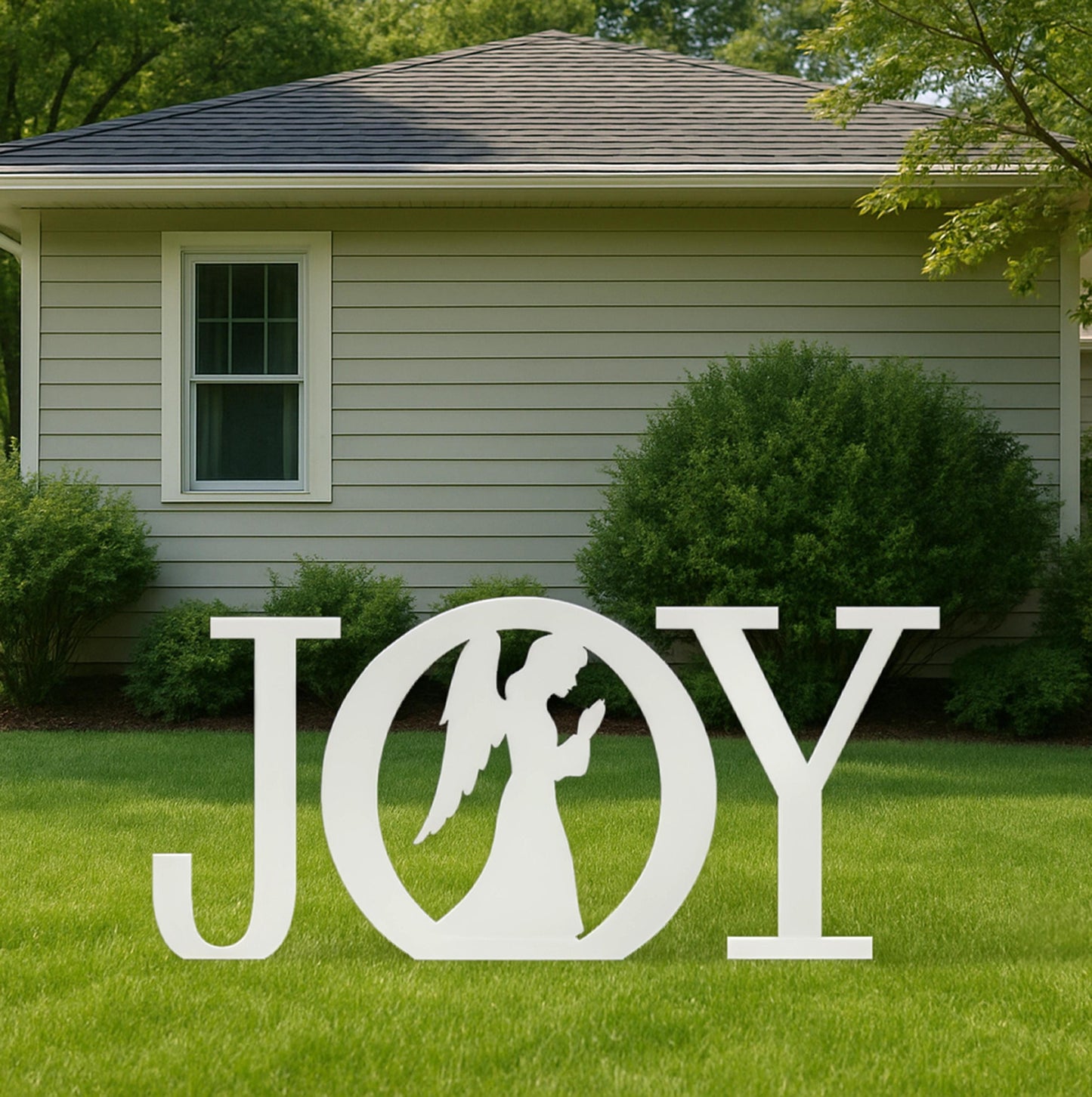 JOY Dove Yard Display, All-Weather PVC Christmas Yard Art, Outdoor Holiday Decoration, Peace Dove Lawn Sculpture, Christian Yard Sign