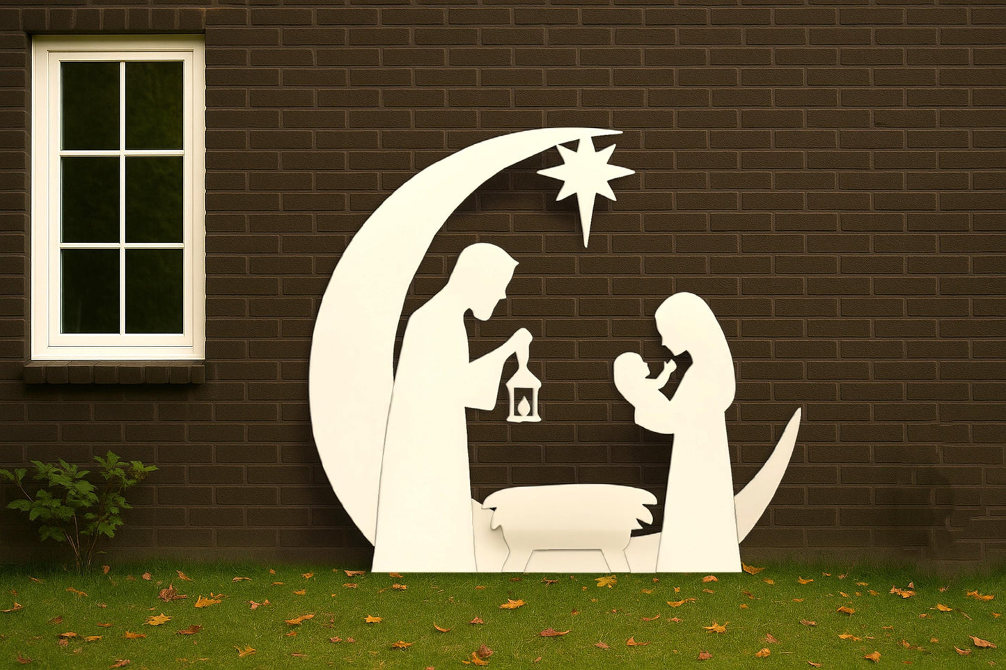 Nativity Scene Yard Display, PVC Outdoor Christmas Decor, All-Weather Holy Family Silhouette,
