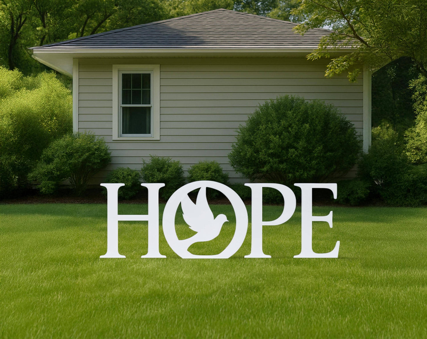 HOPE Dove Yard Display, PVC Christmas Yard Art, Outdoor Holiday Decoration, Christian Faith Lawn Sign, All-Weather Winter Decor
