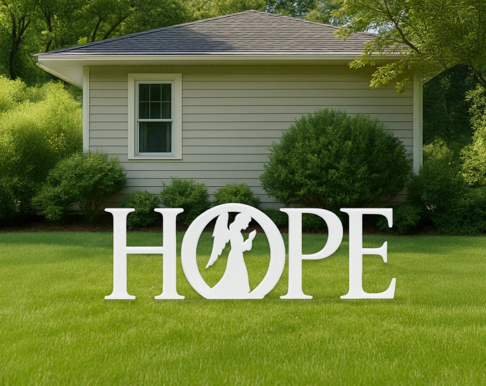 HOPE Dove Yard Display, PVC Christmas Yard Art, Outdoor Holiday Decoration, Christian Faith Lawn Sign, All-Weather Winter Decor