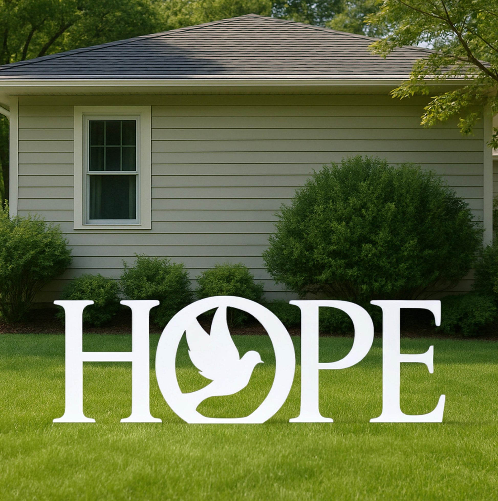 HOPE Dove Yard Display, PVC Christmas Yard Art, Outdoor Holiday Decoration, Christian Faith Lawn Sign, All-Weather Winter Decor