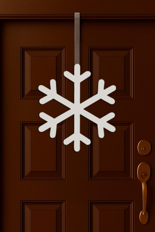 Snowflake Door Sign, Christmas Porch Wall Art, White PVC Winter Hanging Decor for Outdoor or Tree, Weatherproof Holiday Ornam