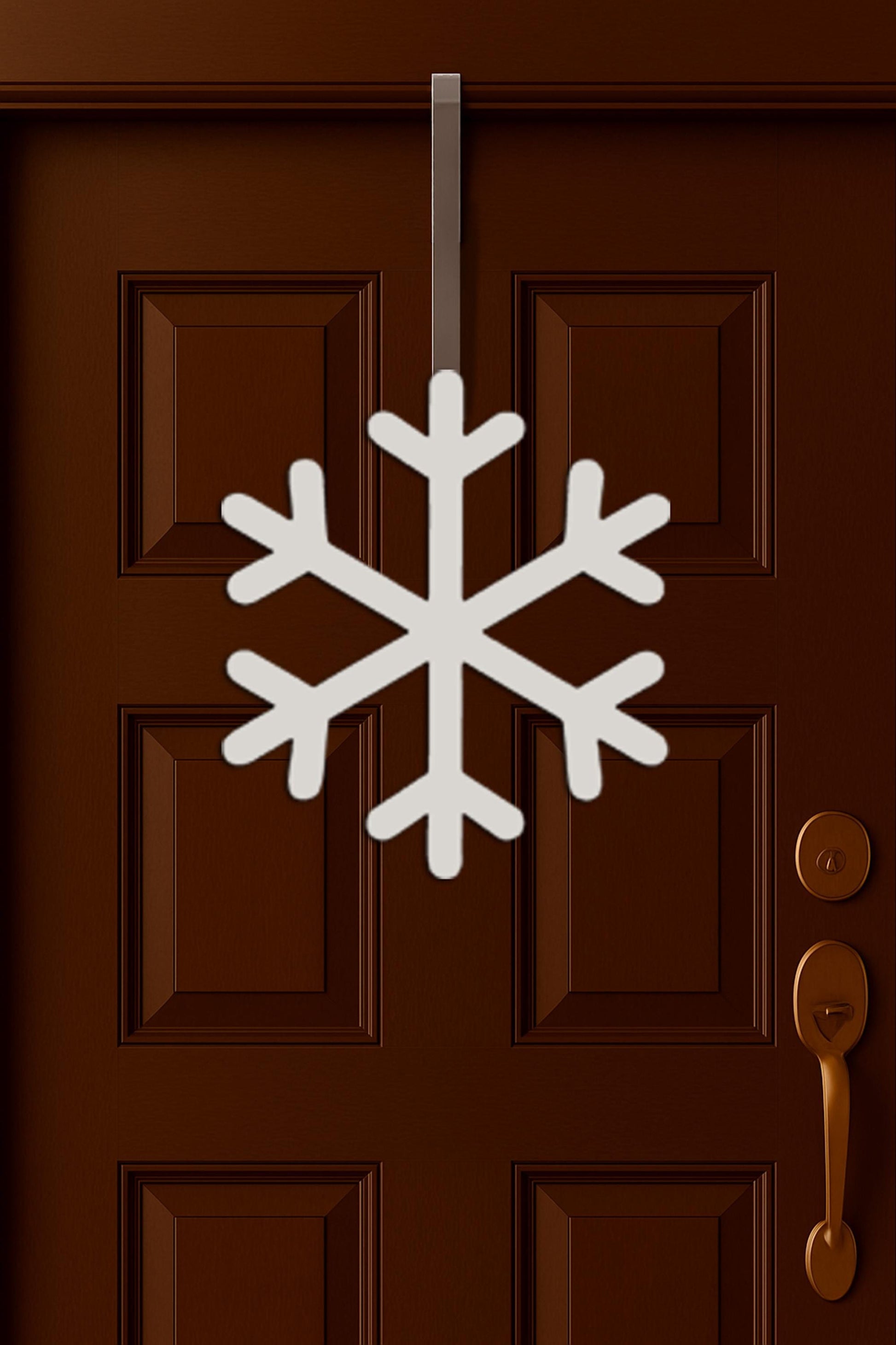 White Snowflake Wall Sign, Outdoor PVC Christmas Decor for Porch & Yard, Weatherproof Winter Holiday Wall Art