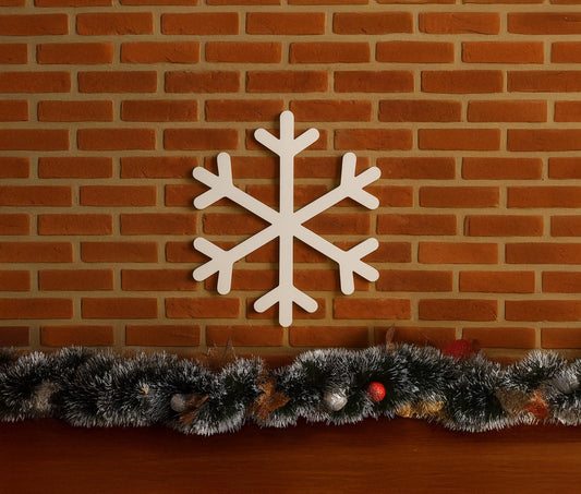 PVC Snowflake Wall Sign, Outdoor Winter Decoration, Modern Christmas Wall Art, Weatherproof Holiday Porch or Yard Decor, Mini