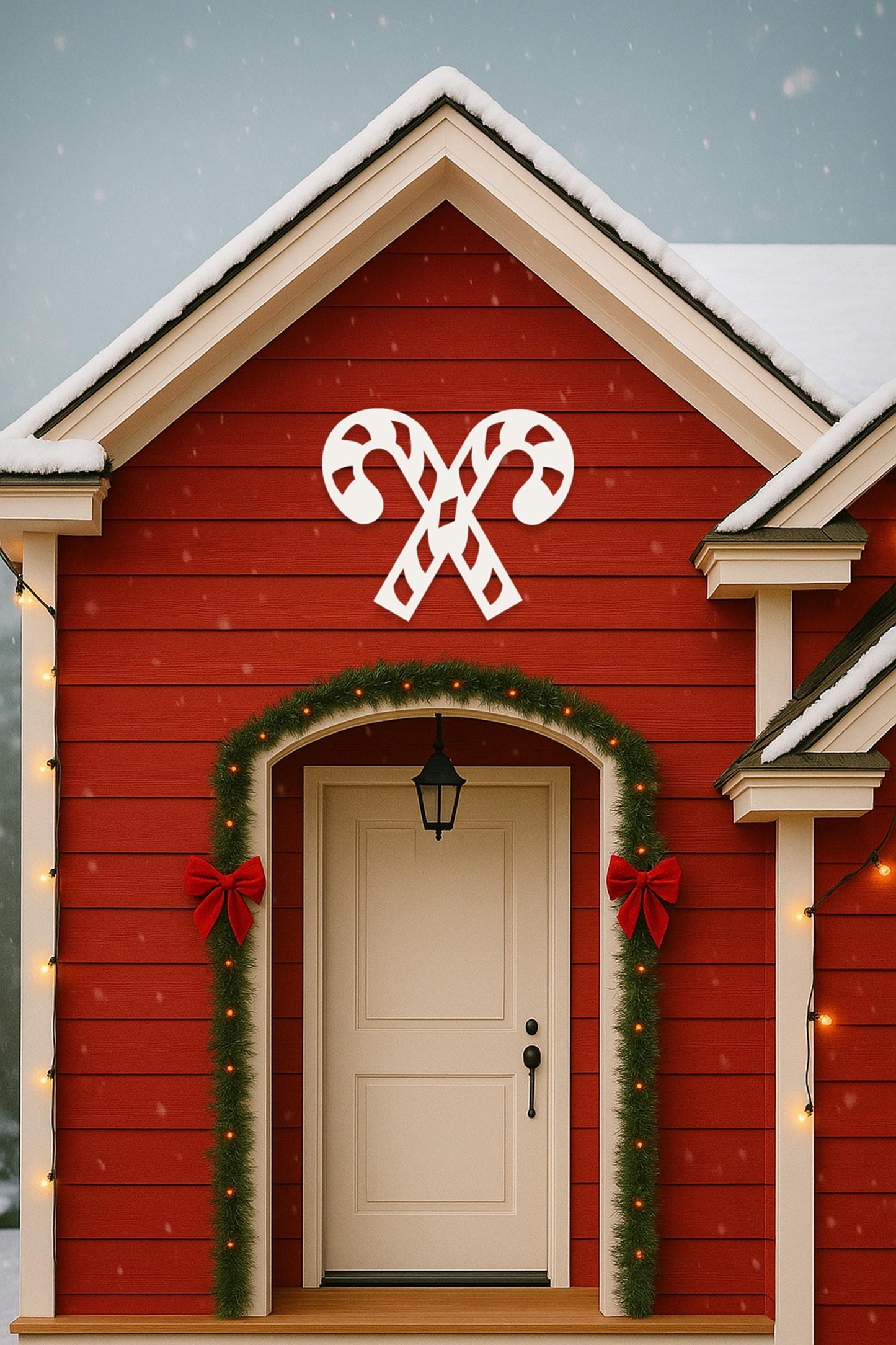 PVC Candy Cane Wall Sign, Outdoor Christmas Yard Art, Weatherproof Holiday PVC Décor, Candy Cane Porch Decoration, Winter Wal
