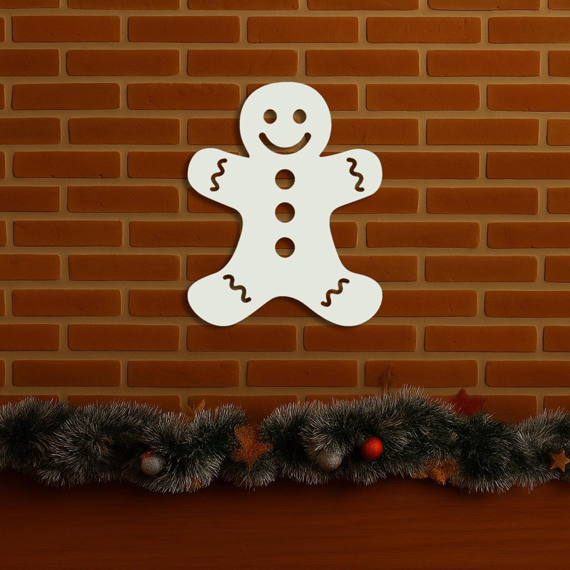 Gingerbread Man Wall Sign, PVC Outdoor Christmas Decor, Holiday Porch Wall Art, Gingerbread Decoration, Outdoor Winter PVC Wa