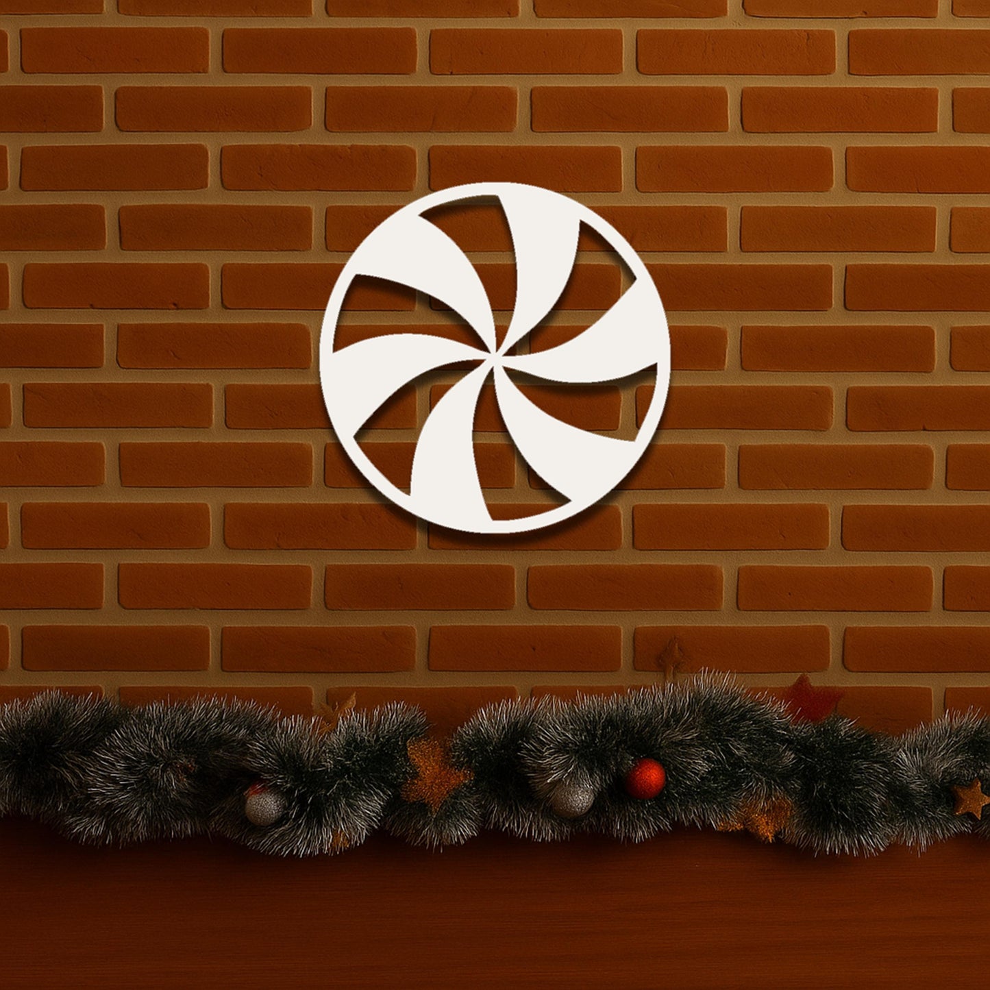 Peppermint Candy Wall Sign, PVC Outdoor Christmas Decor, Holiday Porch Wall Art, Red and White Peppermint Circle, Christmas C
