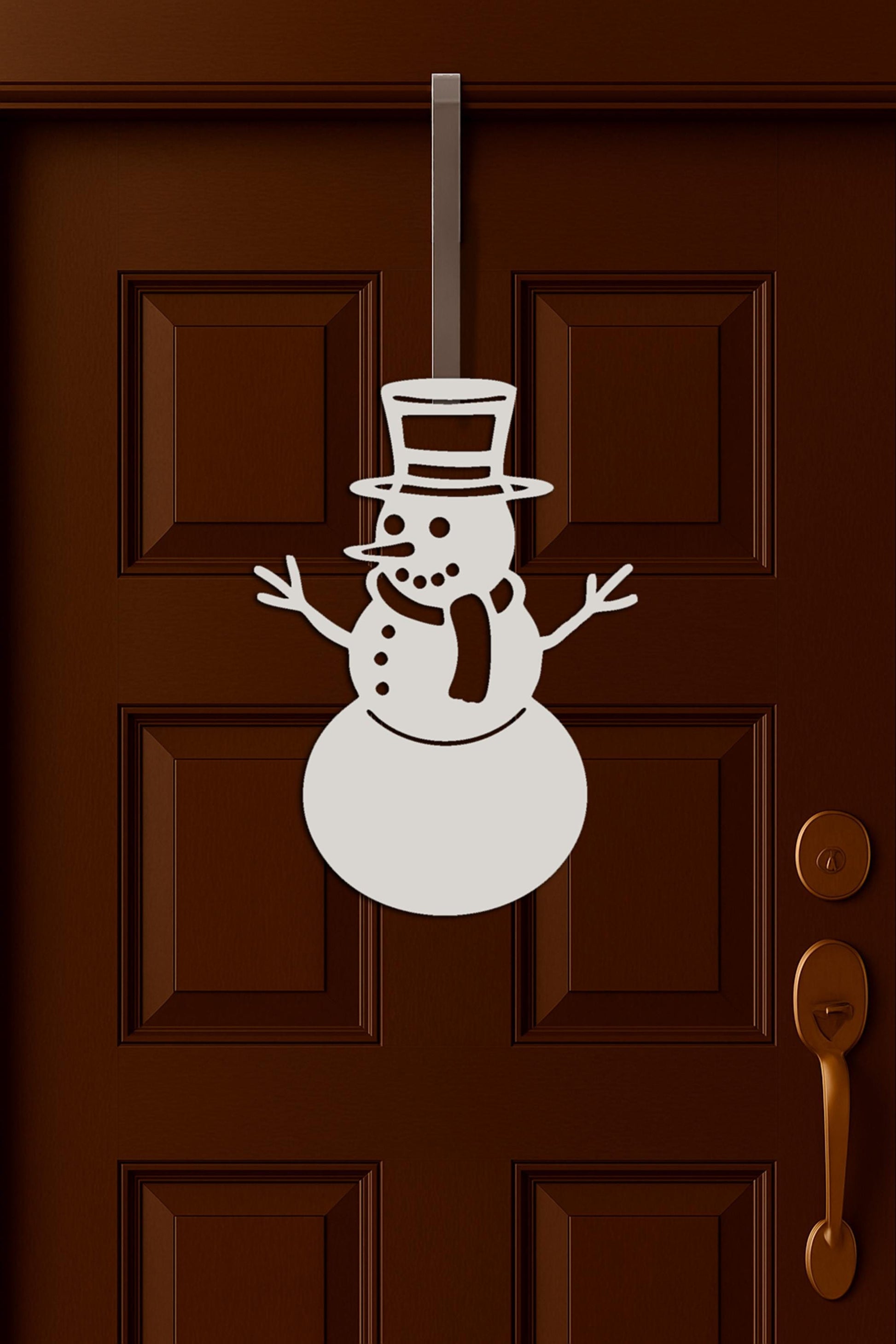 PVC Snowman Door Hanger, Outdoor Winter Wall Sign, Christmas Porch or Yard Decor, Weatherproof Snowman Silhouette, Holiday PV