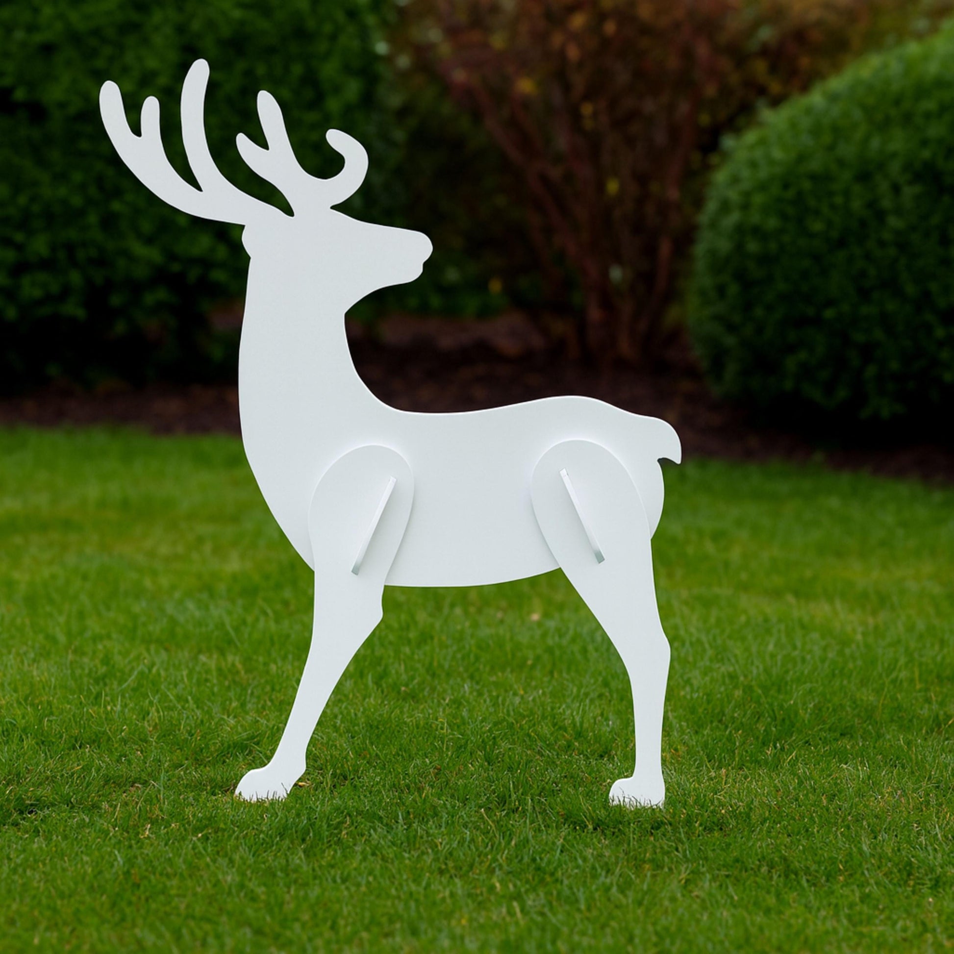 Modern Reindeer Yard Art, All-Weather PVC Lawn Sculpture, Outdoor Garden Decor, Elegant Deer Display, Minimalist Yard Decoration
