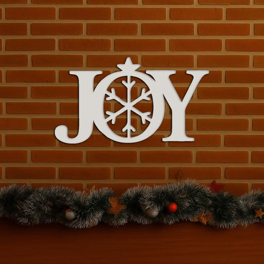 JOY Christmas Wall Sign with Nativity Star, PVC Outdoor Holiday Decor, All-Weather Porch Wall Art, Inspirational Christmas Ho
