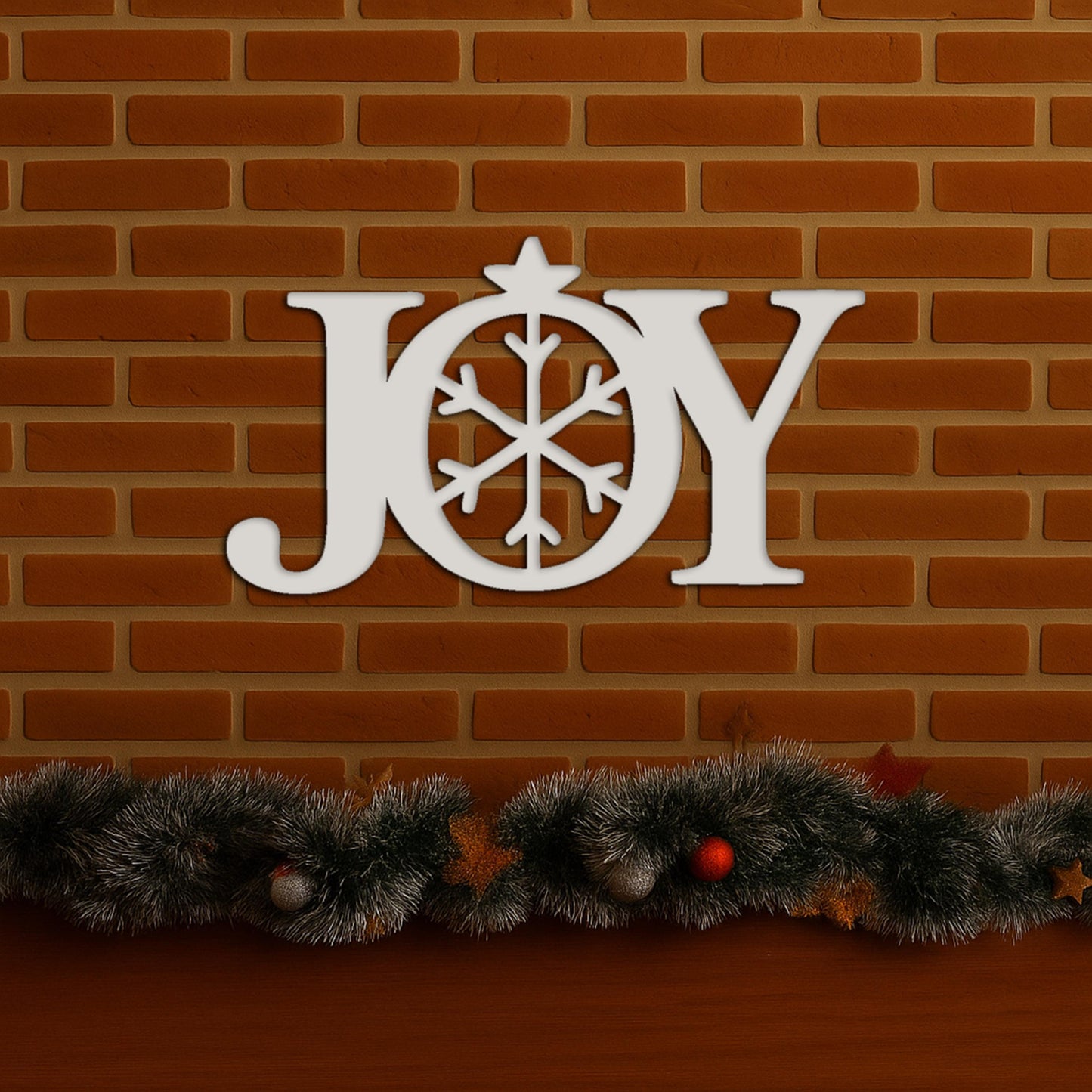 JOY Christmas Wall Sign with Nativity Star, PVC Outdoor Holiday Decor, All-Weather Porch Wall Art, Inspirational Christmas Ho