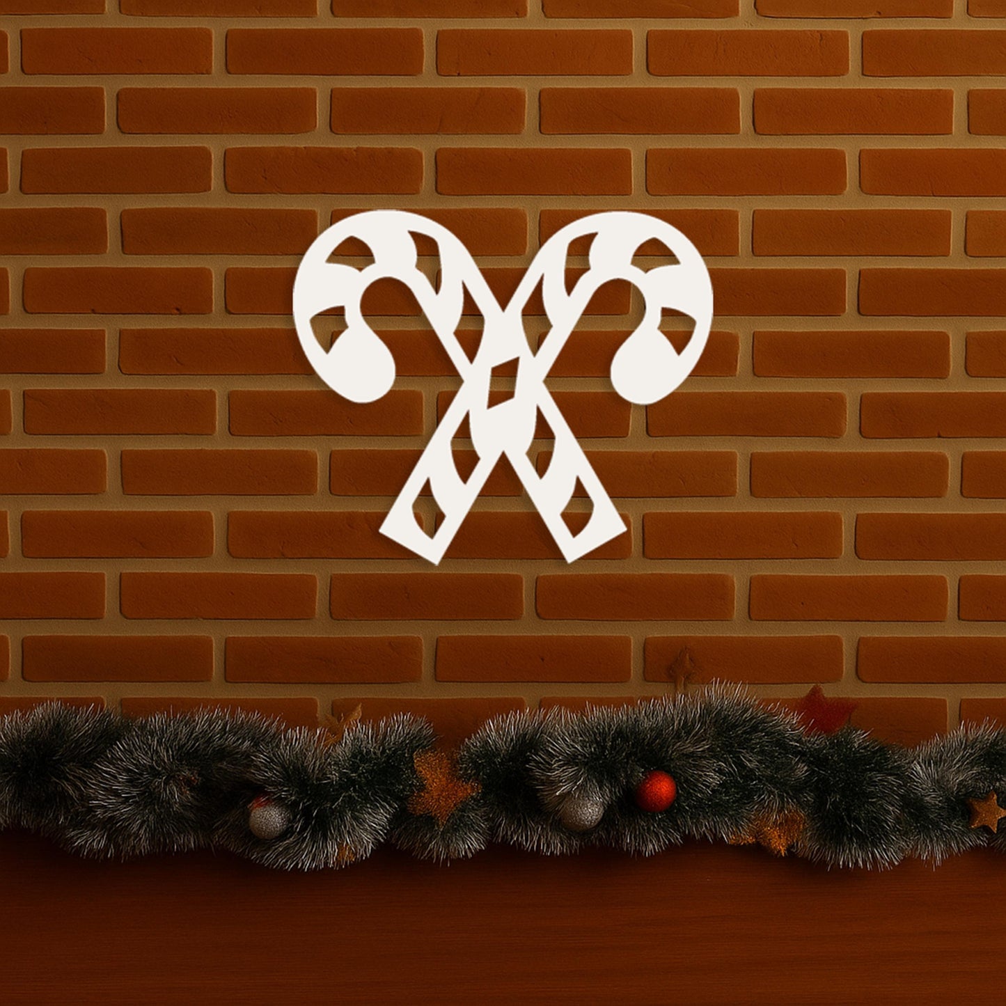 PVC Candy Cane Wall Sign, Outdoor Christmas Yard Art, Weatherproof Holiday PVC Décor, Candy Cane Porch Decoration, Winter Wal