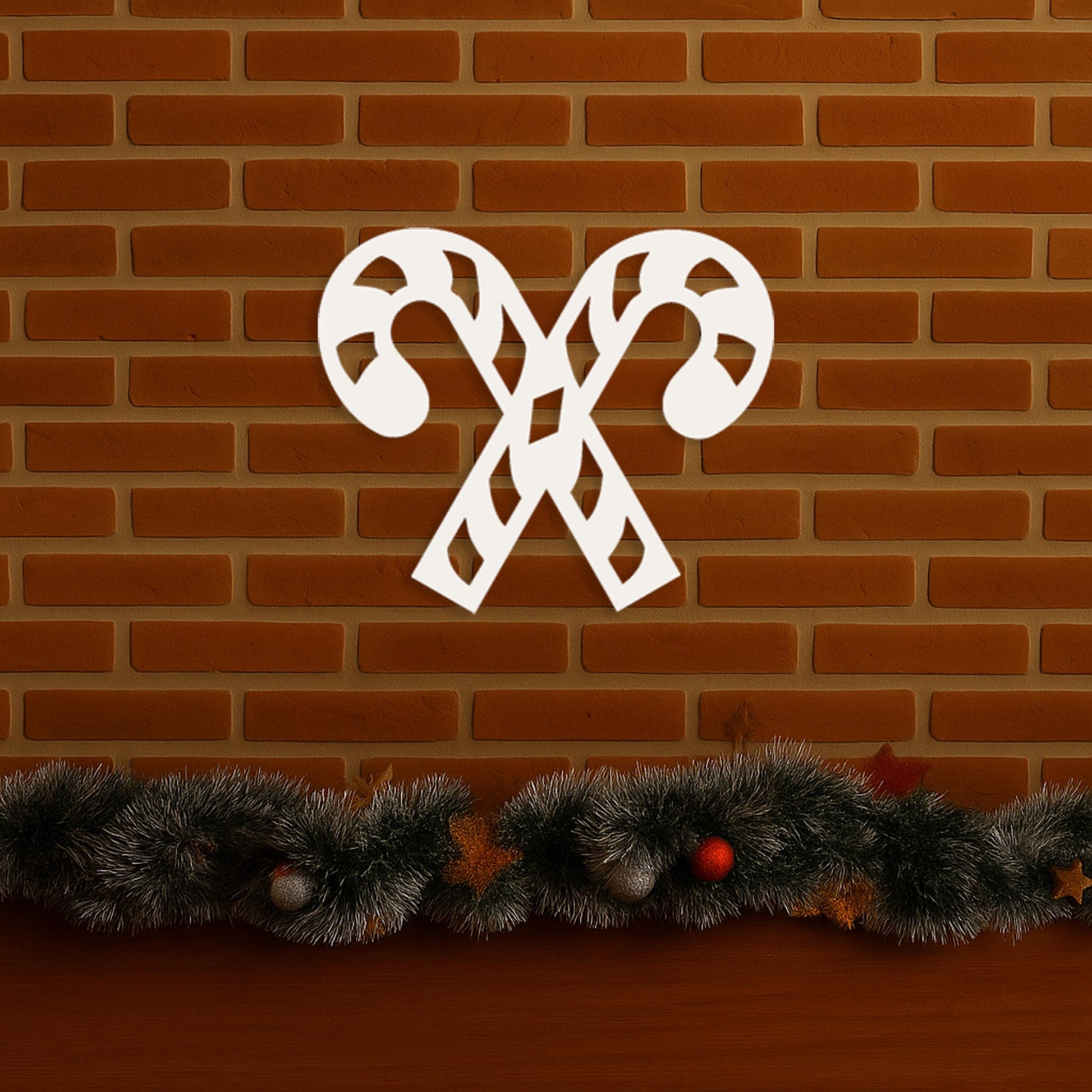 PVC Candy Cane Wall Sign, Outdoor Christmas Yard Art, Weatherproof Holiday PVC Décor, Candy Cane Porch Decoration, Winter Wal