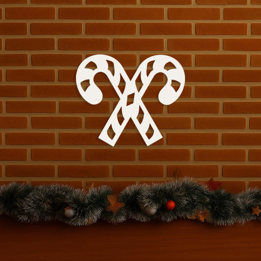 PVC Candy Cane Wall Sign, Outdoor Christmas Yard Art, Weatherproof Holiday PVC Décor, Candy Cane Porch Decoration, Winter Wal