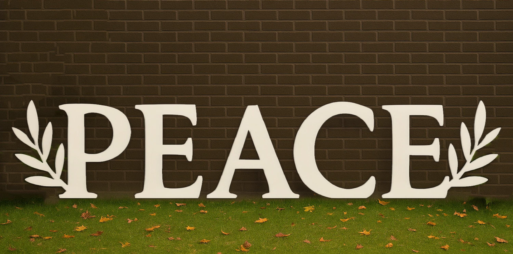 PEACE PVC Yard Sign, Outdoor Christmas Word Art, Holiday Lawn & Garden Decor, Weatherproof White Yard Letters Display