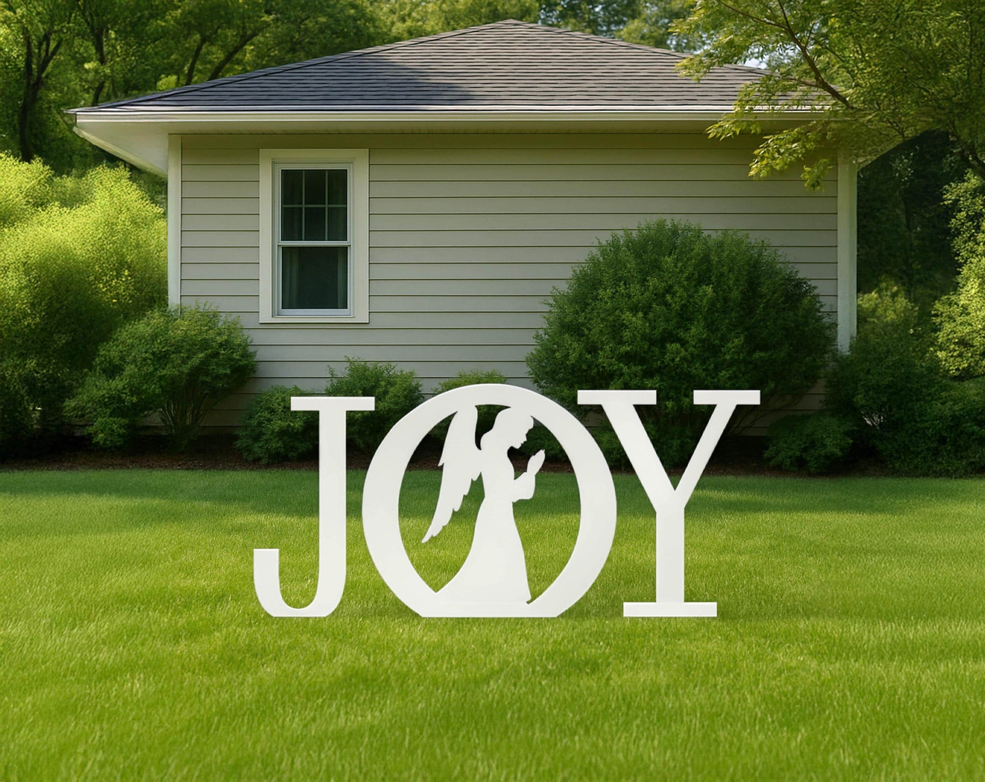 JOY Dove Yard Display, All-Weather PVC Christmas Yard Art, Outdoor Holiday Decoration, Peace Dove Lawn Sculpture, Christian Yard Sign