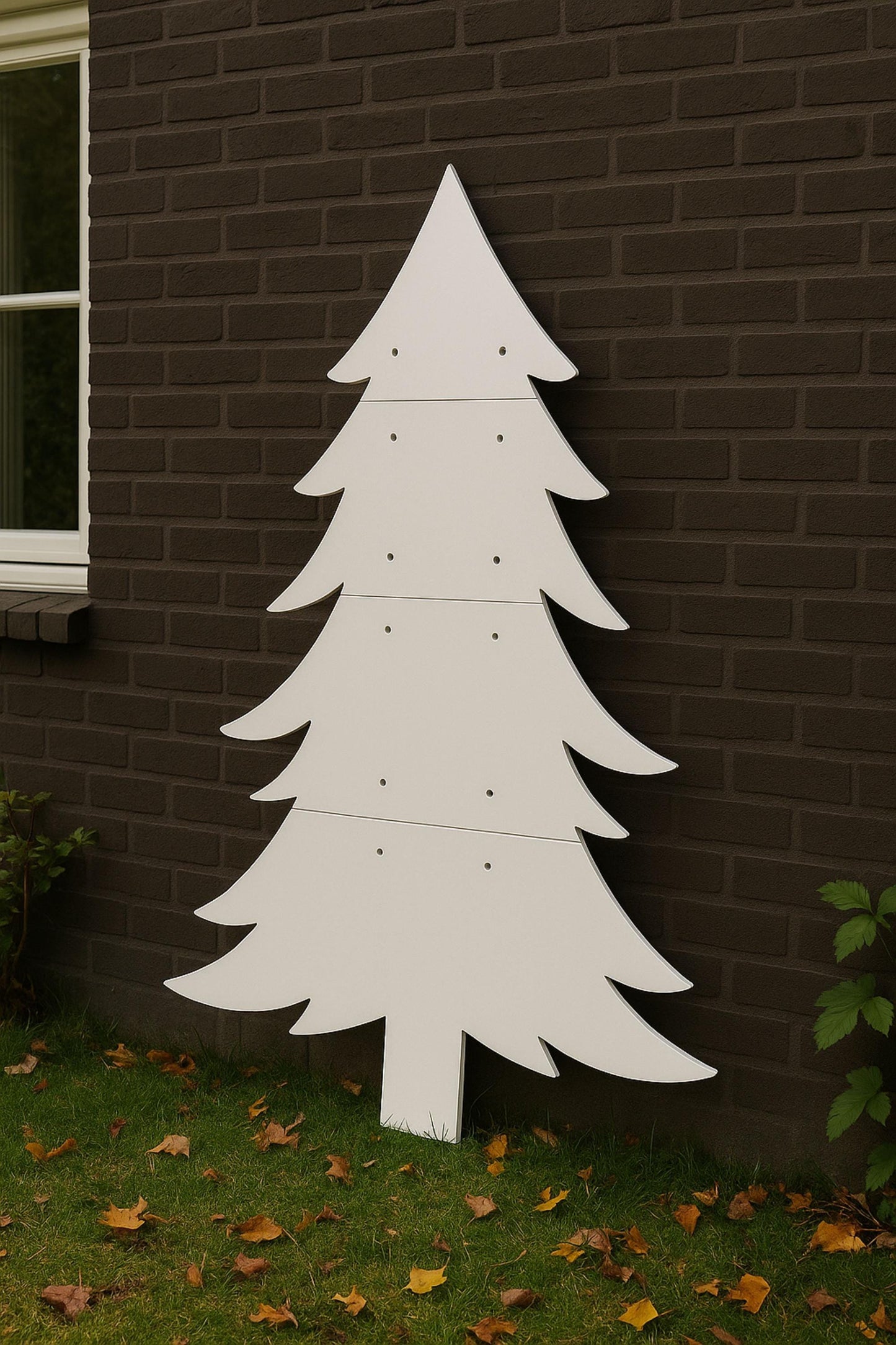 Large PVC Christmas Tree Yard Display, Outdoor Holiday Lawn Decoration, White Winter Tree Silhouette, Christmas Yard Art, Weatherproof Decor