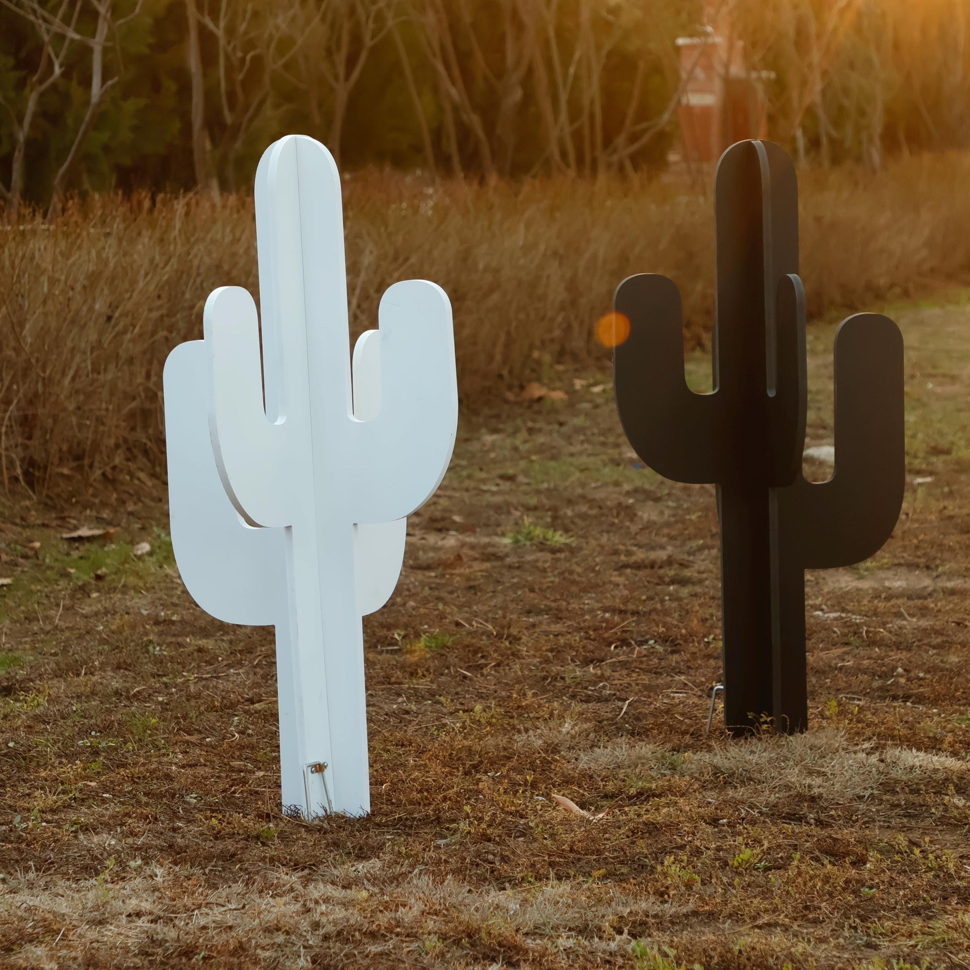 Cactus Yard Display, All-Weather Western PVC Yard Art, Ranch Garden Decoration, Desert Silhouette Outdoor Decor, Country Fence or Lawn Art