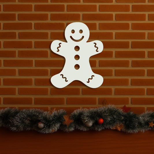 PVC Gingerbread Man Wall Sign, Outdoor Christmas Decoration, Holiday Kitchen or Porch Decor, Weatherproof PVC Wall Art, Winte
