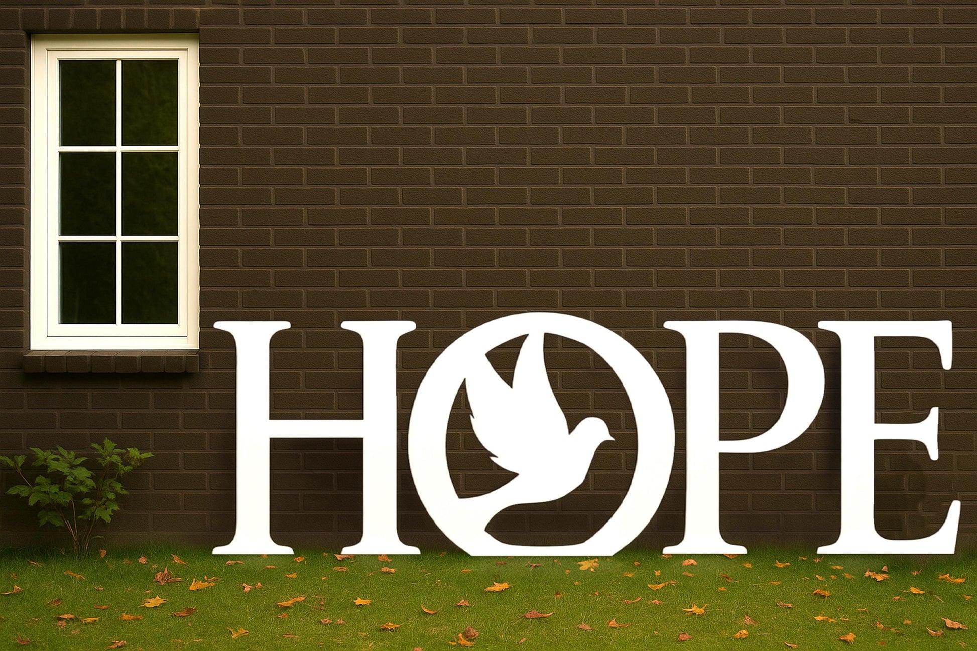 HOPE Dove Yard Display, PVC Christmas Yard Art, Outdoor Holiday Decoration, Christian Faith Lawn Sign, All-Weather Winter Decor