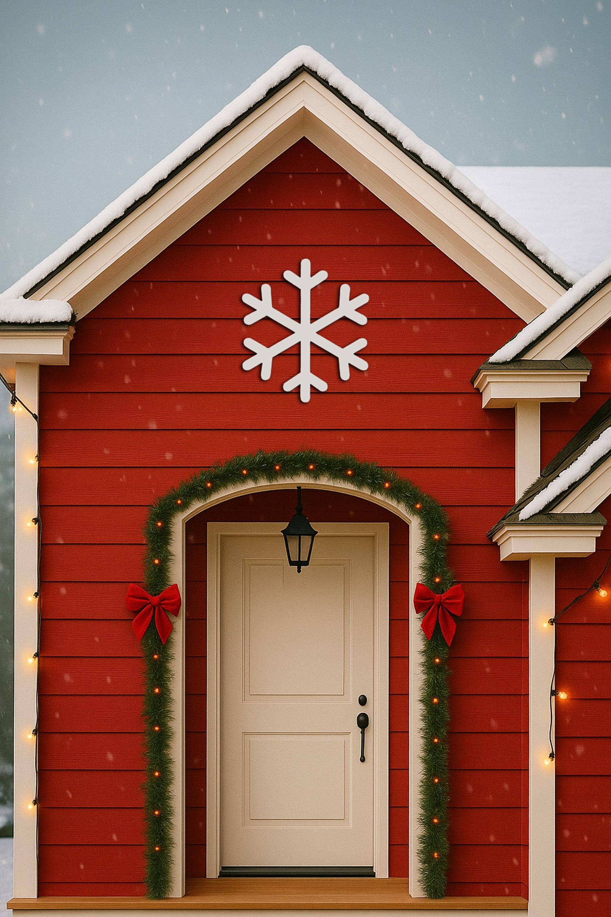 PVC Snowflake Porch Decor, All-Weather Holiday Yard Art, Winter Outdoor Hanging Decoration, Christmas Garden Decor