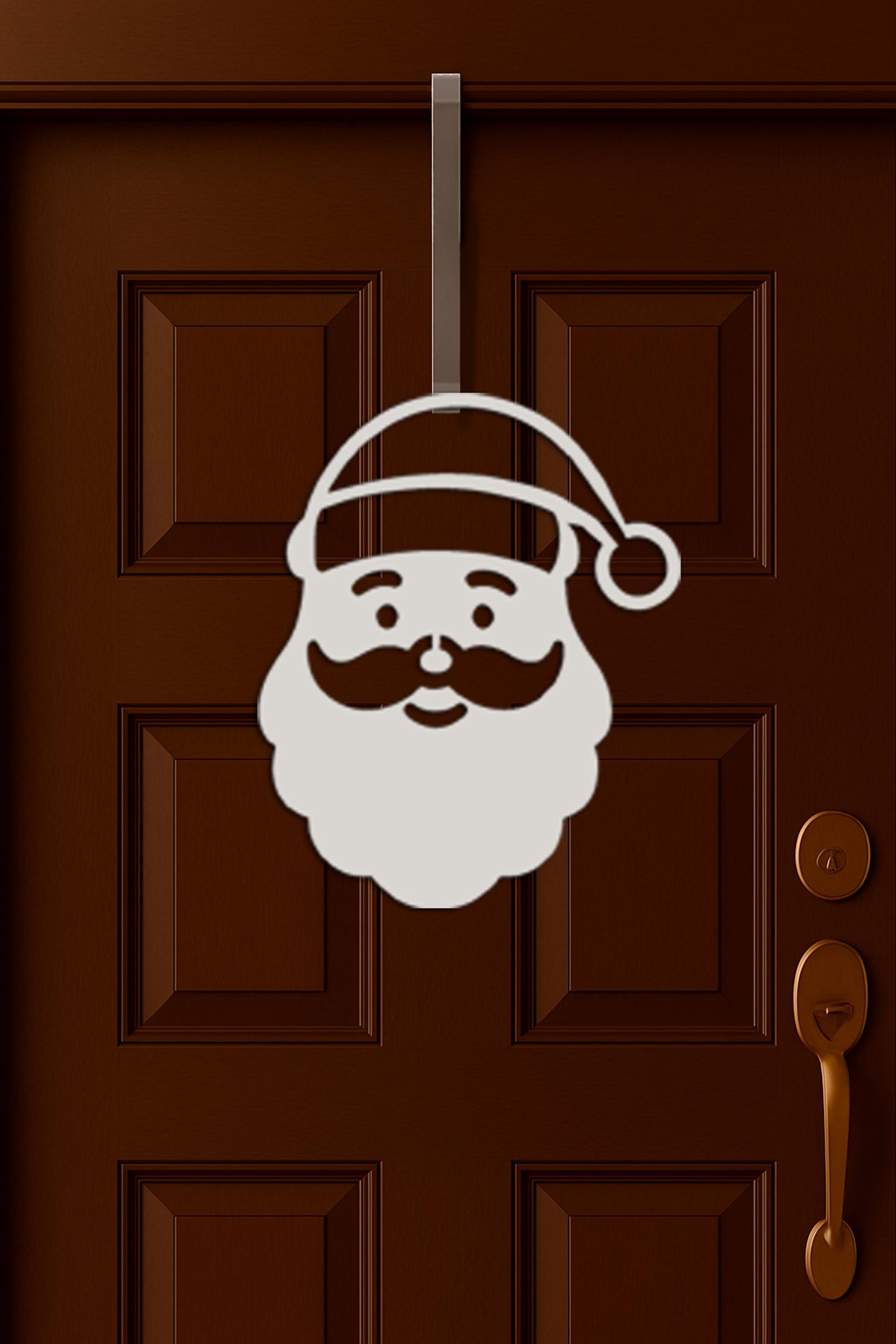 PVC Santa Face Wall Sign, Outdoor Christmas Decoration, Weatherproof Santa Wall Art, Holiday Porch or Yard Decor, Modern Xmas