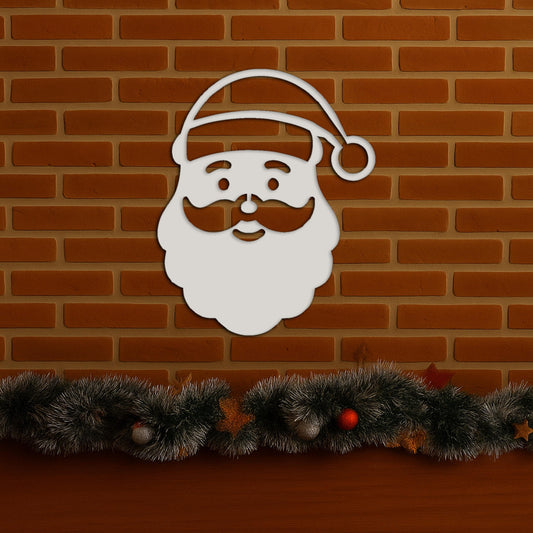 PVC Santa Face Wall Sign, Outdoor Christmas Decoration, Weatherproof Santa Wall Art, Holiday Porch or Yard Decor, Modern Xmas