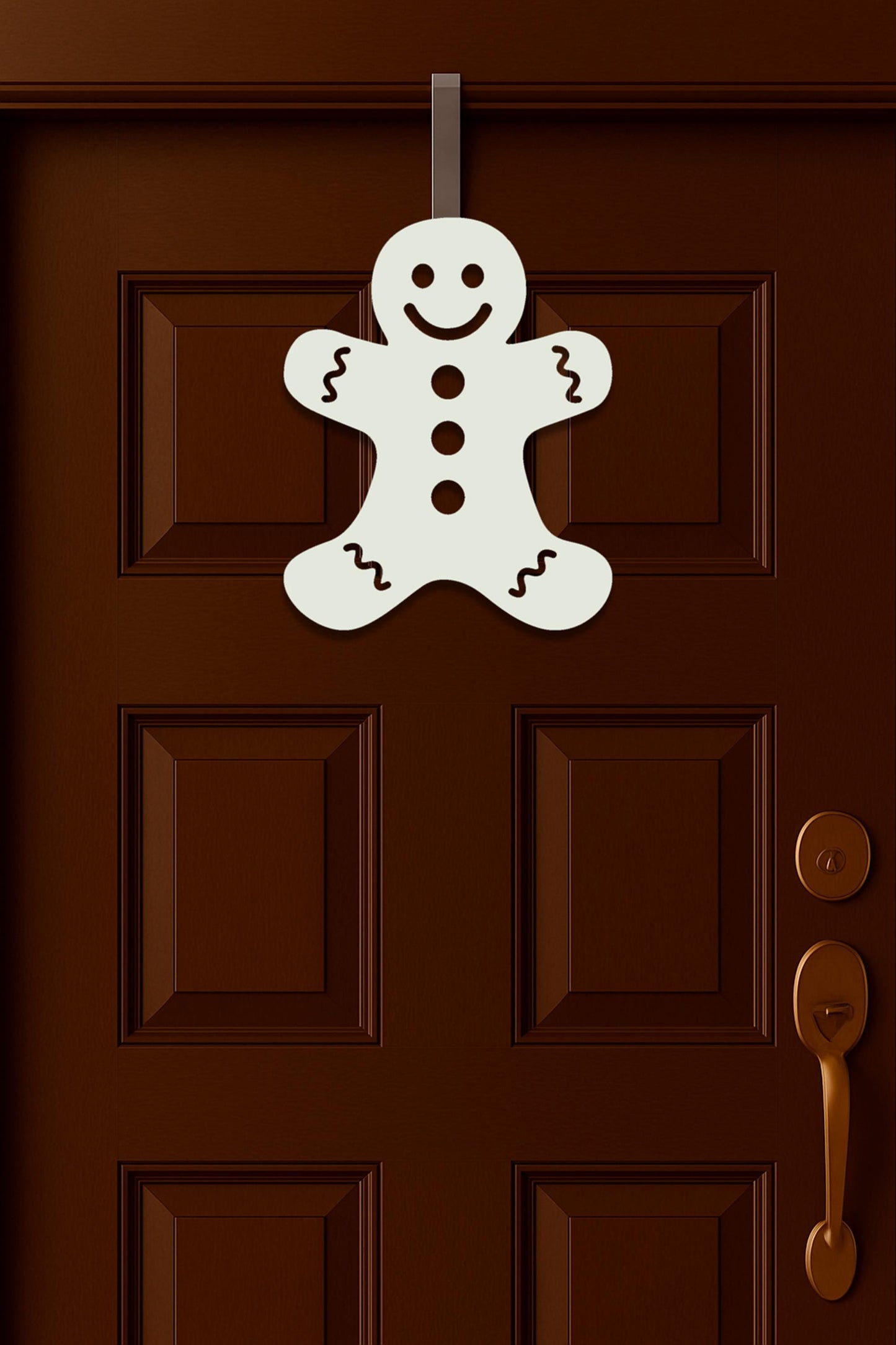 PVC Gingerbread Man Wall Sign, Outdoor Christmas Decoration, Holiday Kitchen or Porch Decor, Weatherproof PVC Wall Art, Winte