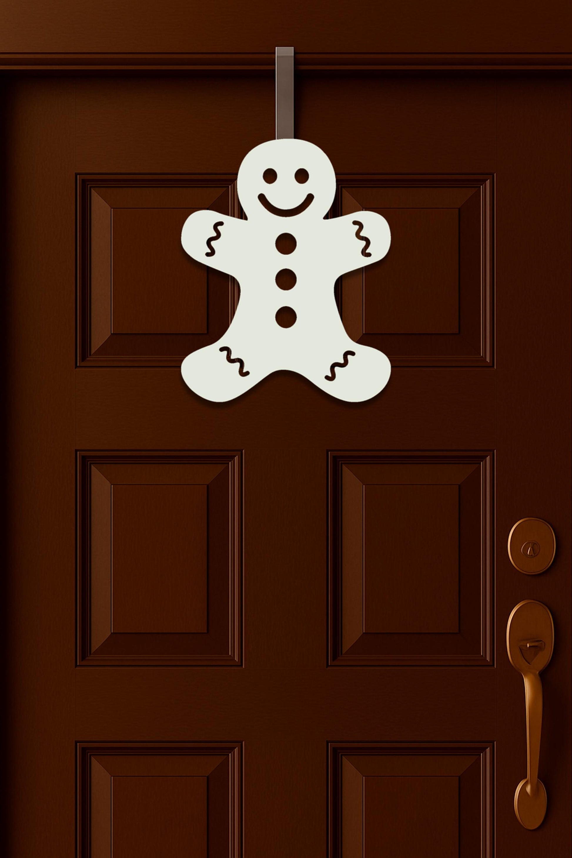 PVC Gingerbread Man Wall Sign, Outdoor Christmas Decoration, Holiday Kitchen or Porch Decor, Weatherproof PVC Wall Art, Winte