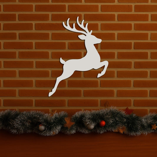 PVC Reindeer Yard Art, Outdoor Christmas Deer Silhouette, Weatherproof Holiday Decor, Modern PVC Wall or Door Sign, Winter Po