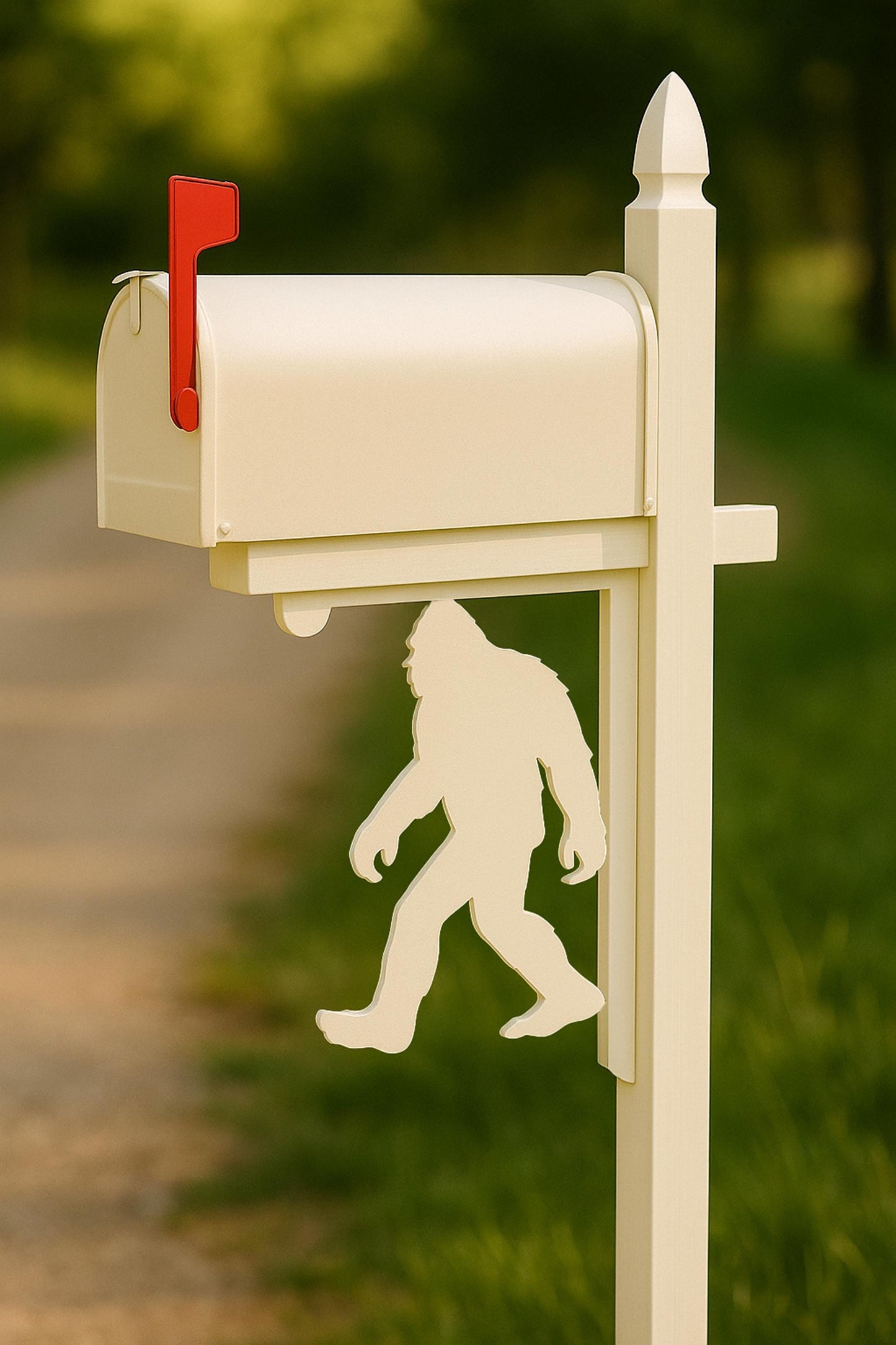 Bigfoot Mailbox Bracket 45 Degree, Decorative PVC Mailbox Decor, Outdoor Yard Mail Post Accent
