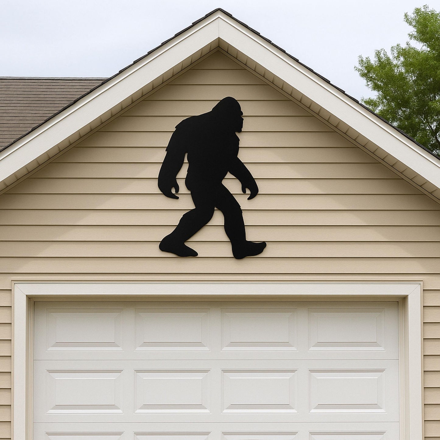 Bigfoot Porch Sign, Outdoor Sasquatch Door Decor, PVC Front Door Accent, Rustic Cabin Porch Wall Art, Bigfoot Silhouette Outd