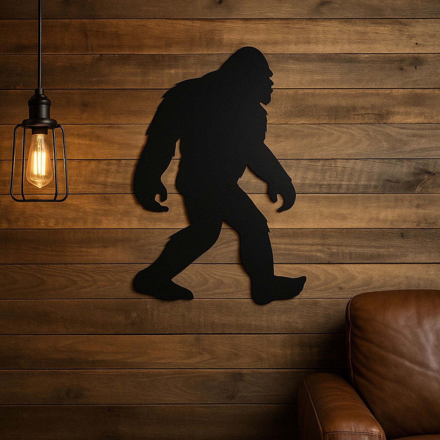 Bigfoot Porch Sign, Outdoor Sasquatch Door Decor, PVC Front Door Accent, Rustic Cabin Porch Wall Art, Bigfoot Silhouette Outd