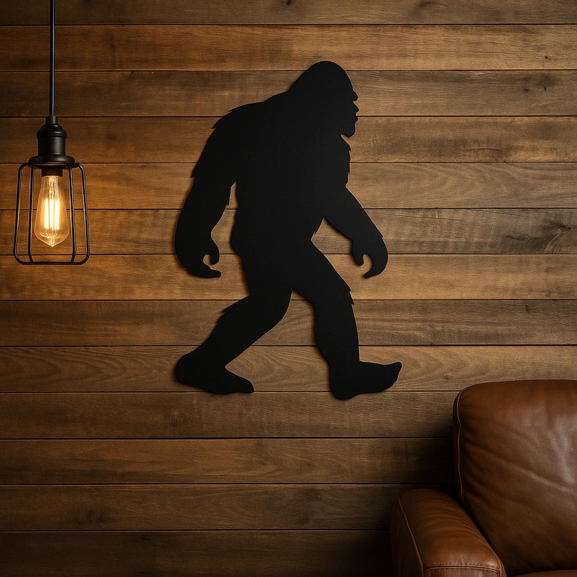 Bigfoot Porch Sign, Outdoor Sasquatch Door Decor, PVC Front Door Accent, Rustic Cabin Porch Wall Art, Bigfoot Silhouette Outd